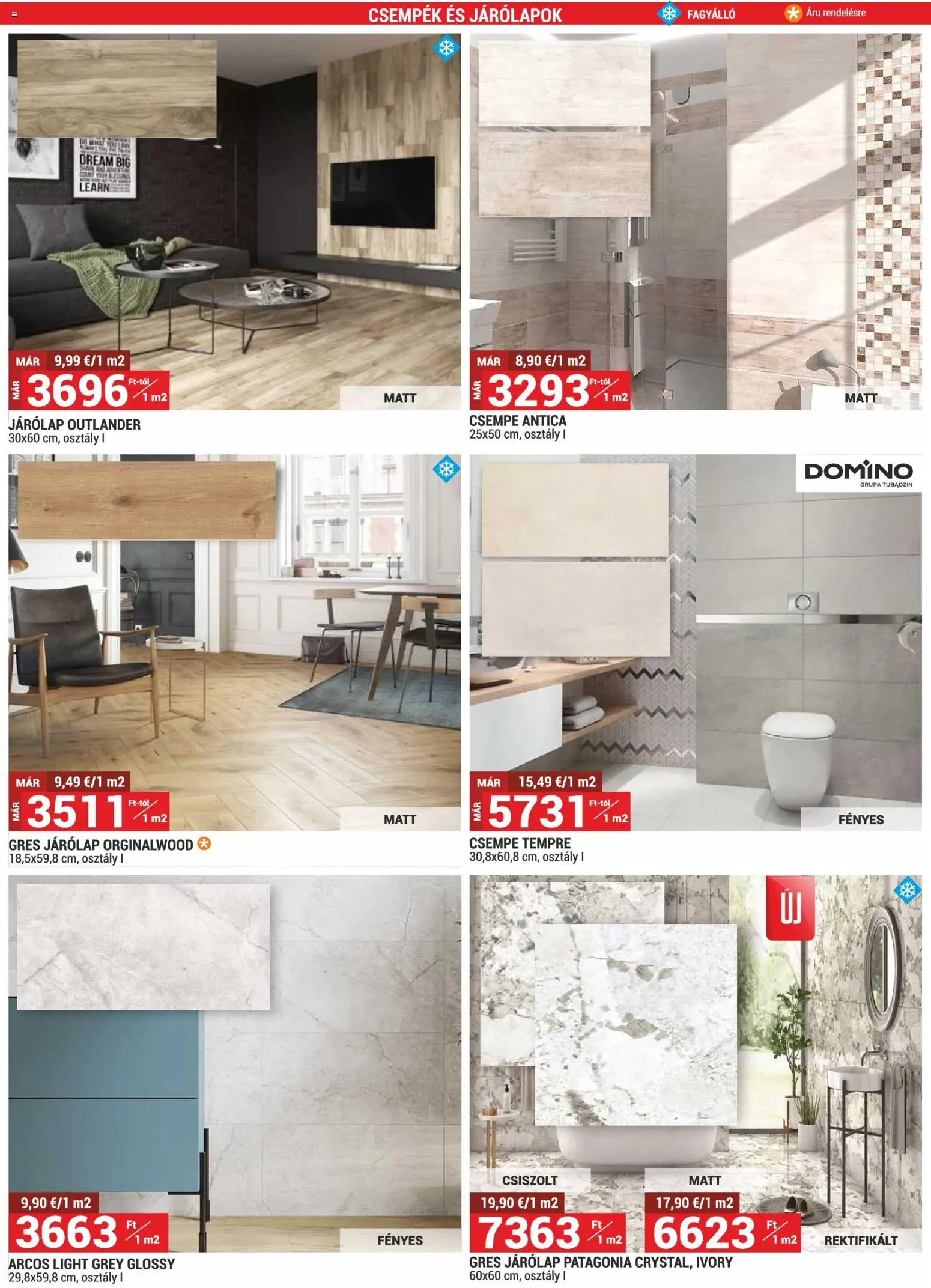 Merkury Market akciós ujság - amely érvényes a következő dátumtól: 2026.09.01. | Oldal: 24 | Termékek: Gres, Járólapok, Járólap, Csempe