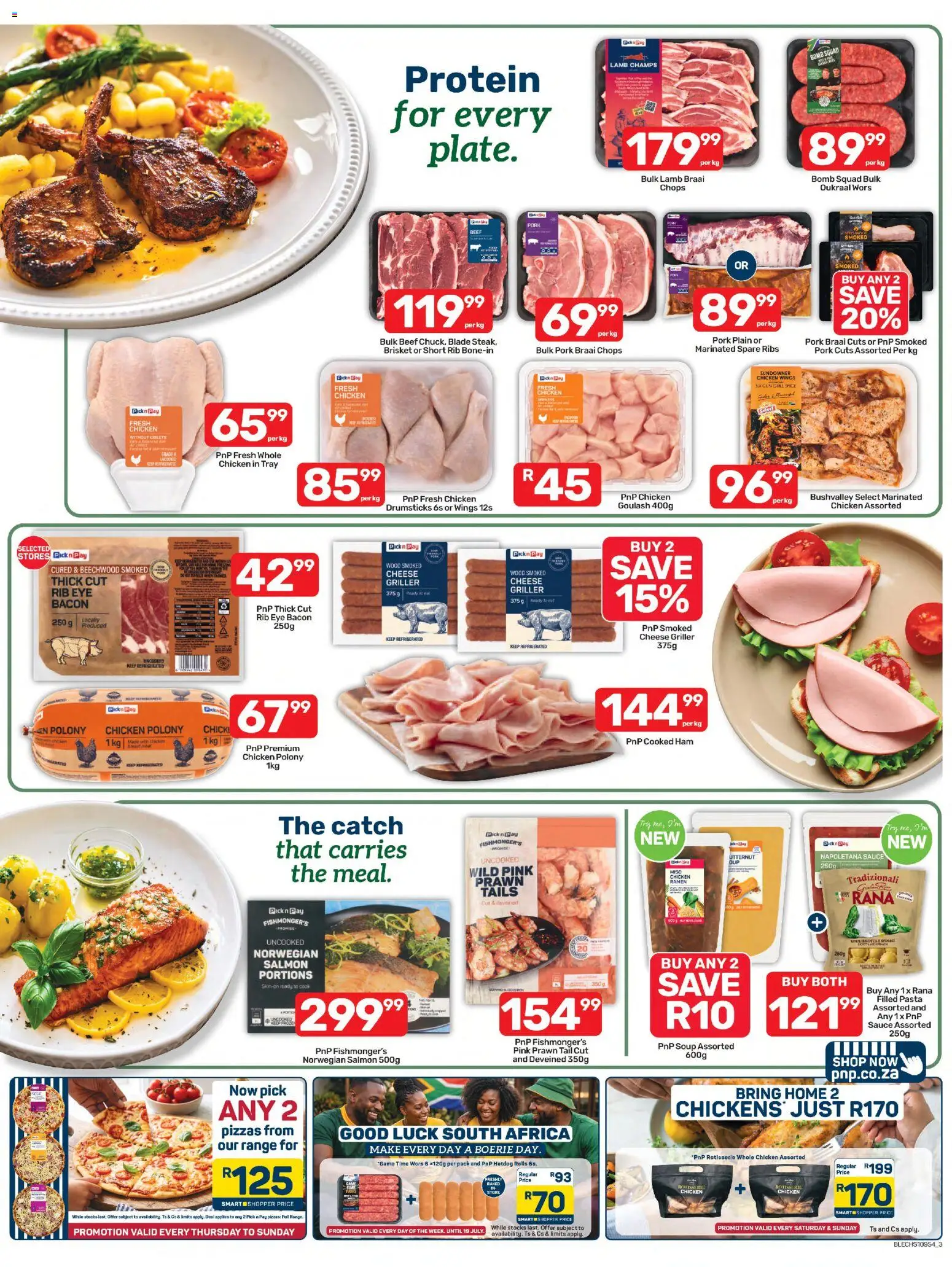 New Pick n Pay catalogue – valid from 29/06/2026 | Page: 3 | Products: Tray, Detergente líquido, Pork, Bacon