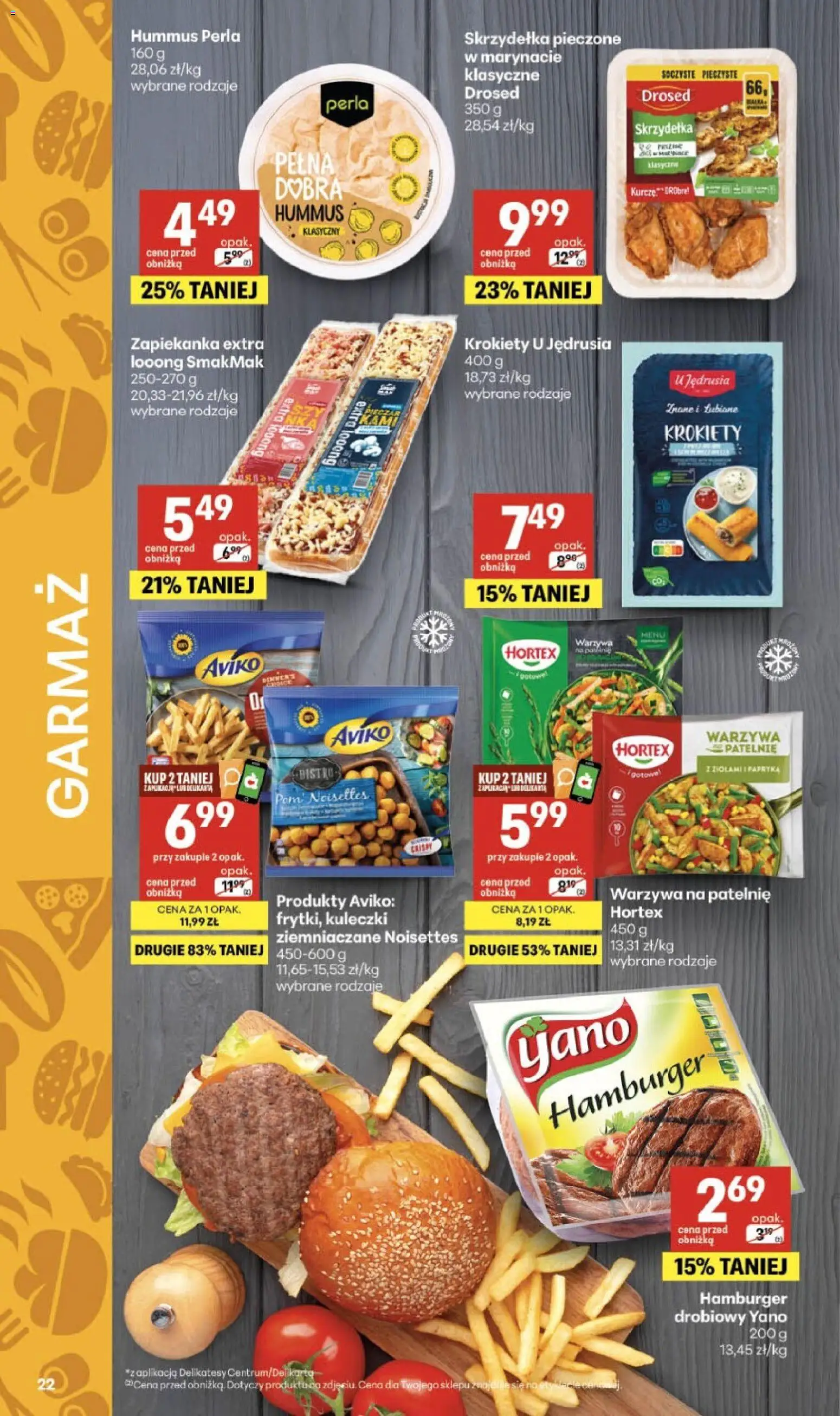 Delikatesy Centrum gazetka - Sklepy Własne od 27.08.2026 | Strona: 22 | Produkty: Zapiekanka, Hummus klasyczny, Hummus, Warzywa