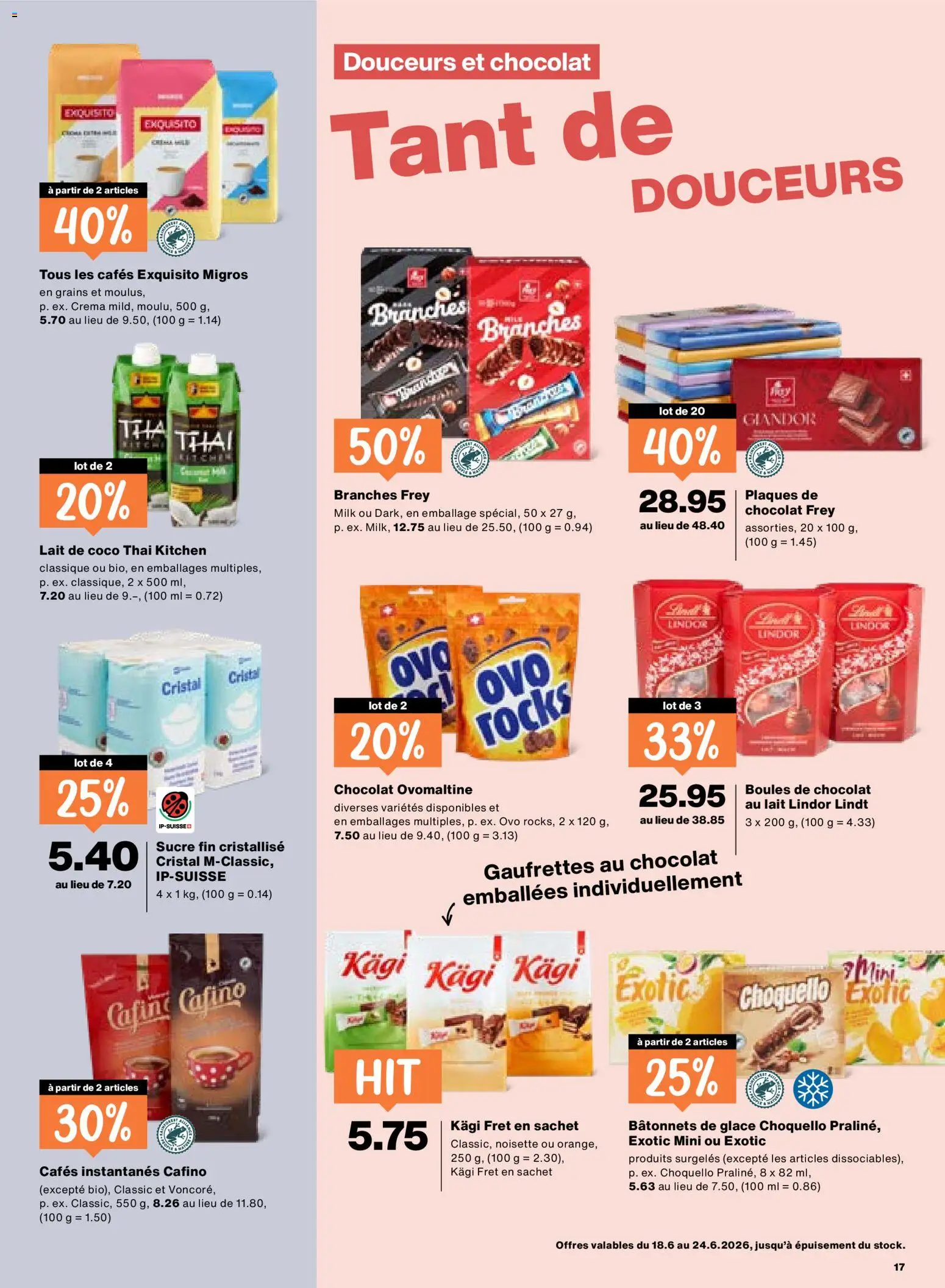 Migros aktionen FR – gültig ab 18.06.2026 | Seite: 17 | Produkte: Glace