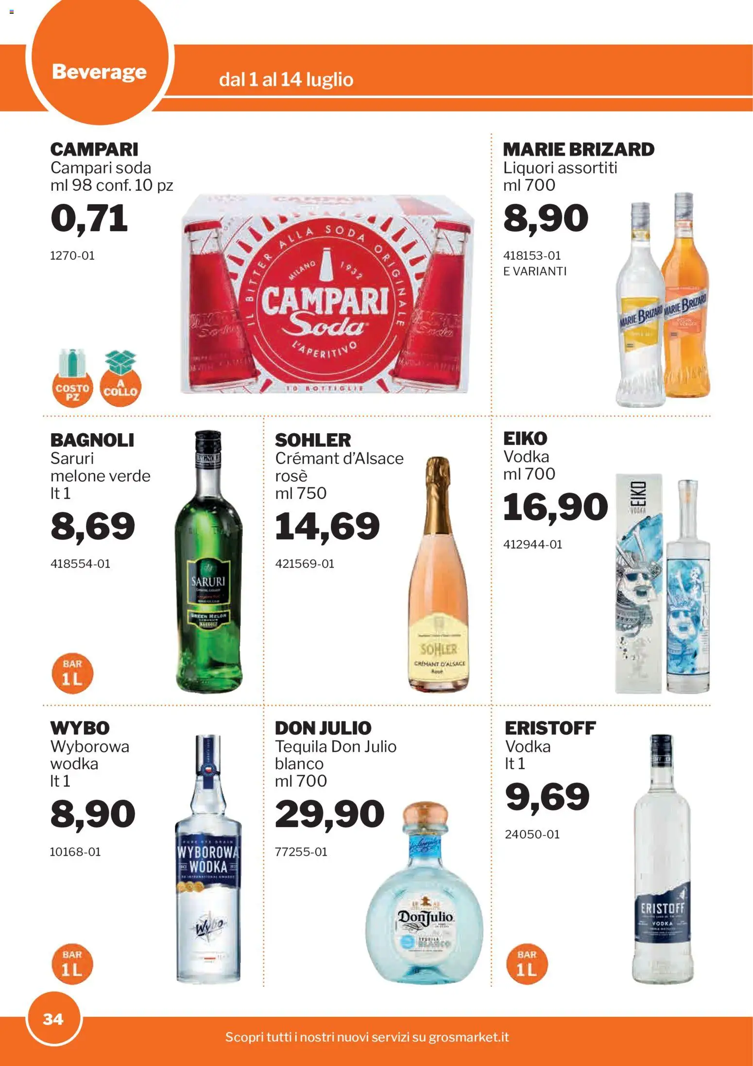 Volantino Sogegross del 01/07/2026 | Pagina: 34 | Prodotti: Vodka, Tequila, Melone