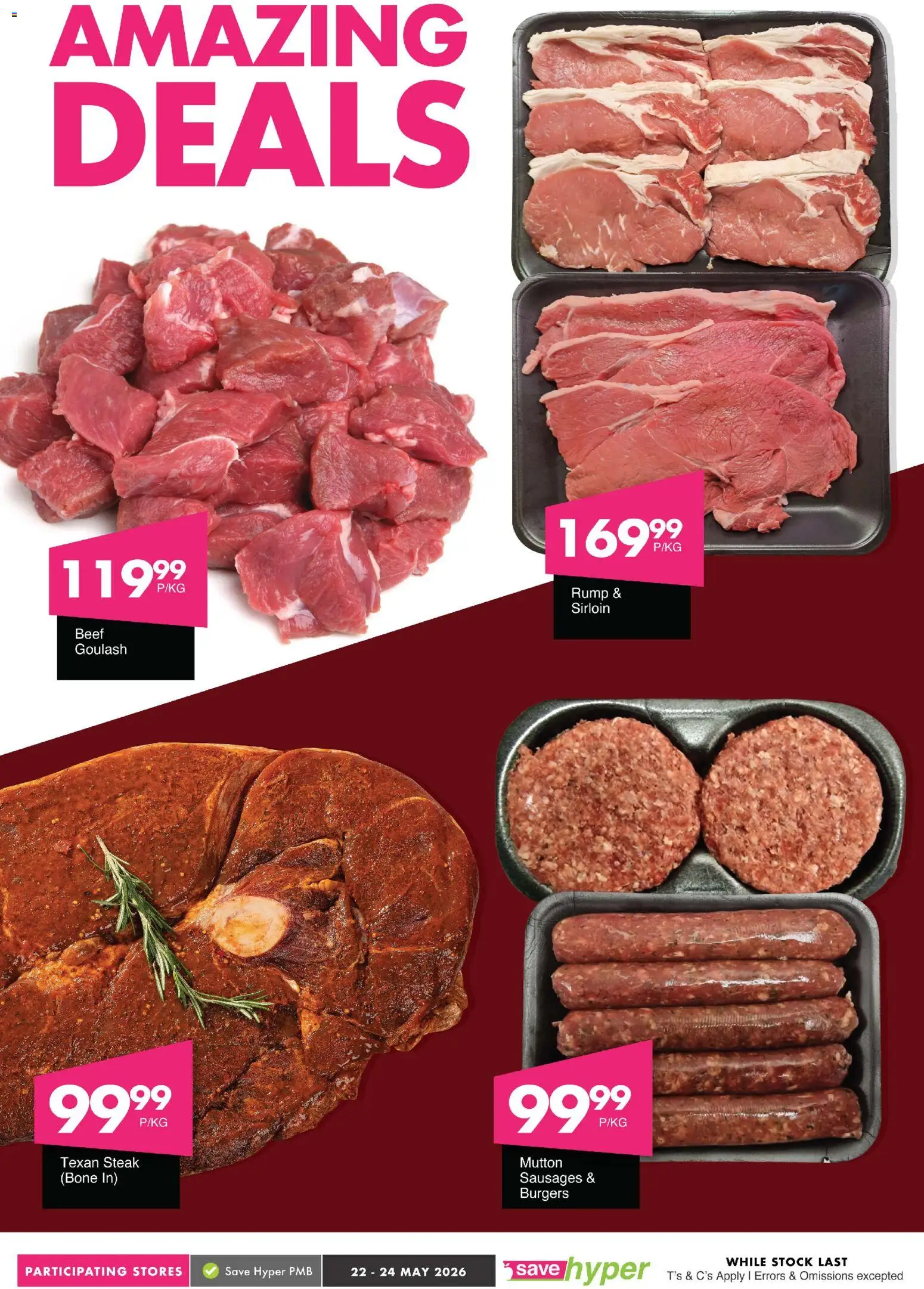 New Save catalogue – valid from 22.05.2026 | Page: 8 | Products: Steak, Burgers, Stock