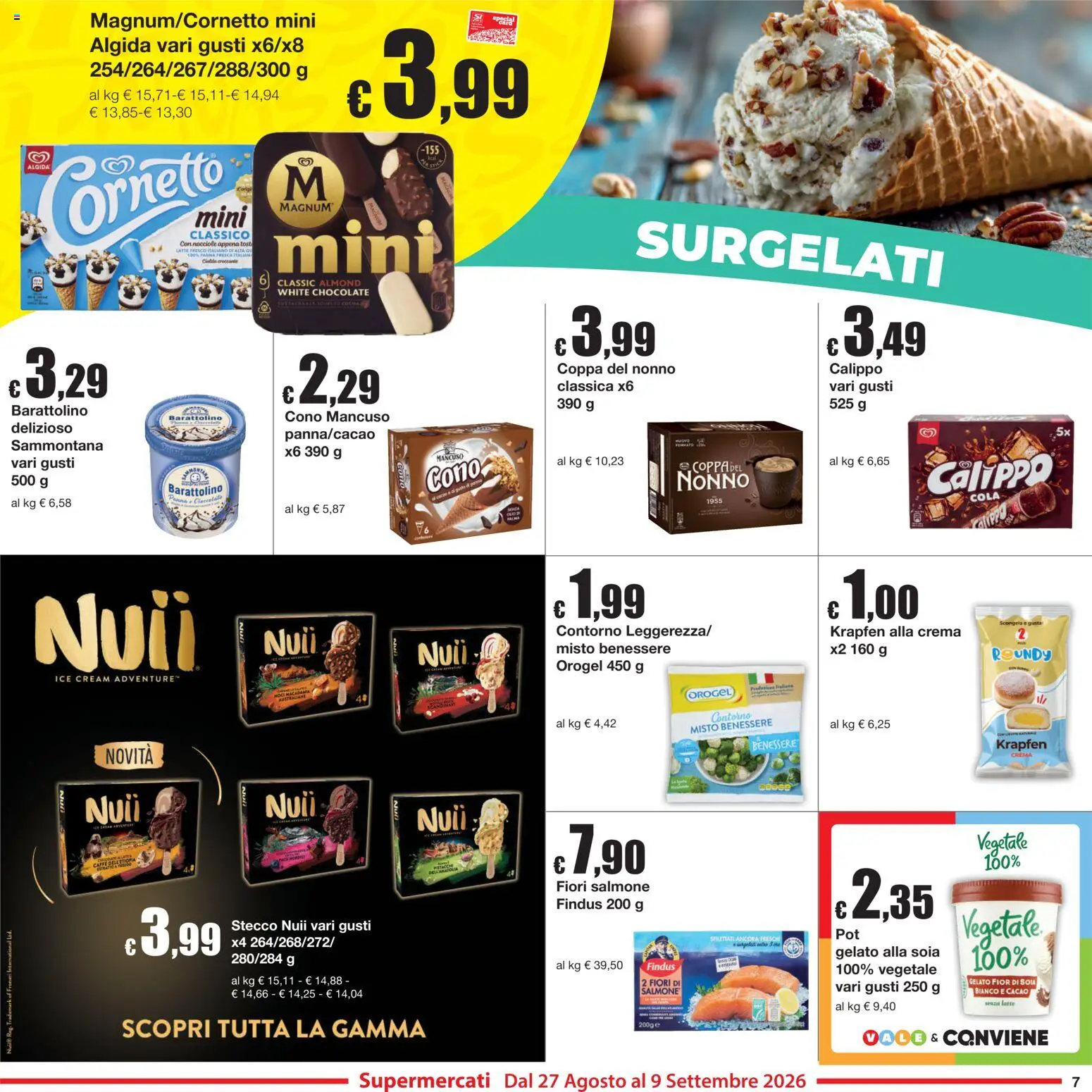 Volantino Sì con Te del 27/08/2026 | Pagina: 7 | Prodotti: Crema, Latte, Nocciole, Fiori