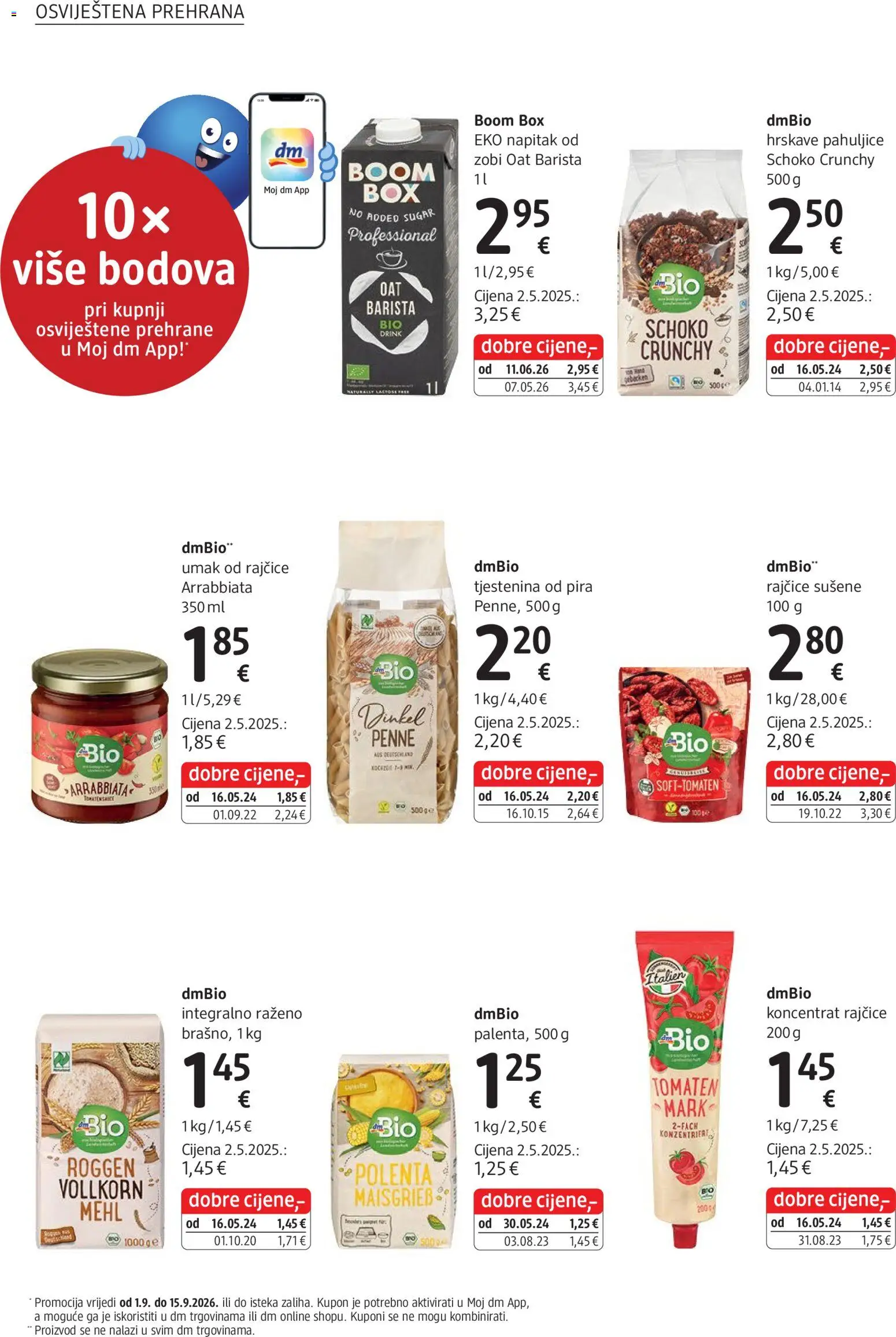 DM katalog | vrijedi od 01.09.2026 | Stranica: 8 | Proizvodi: Rajčice, Tjestenina, Umak, Napitak