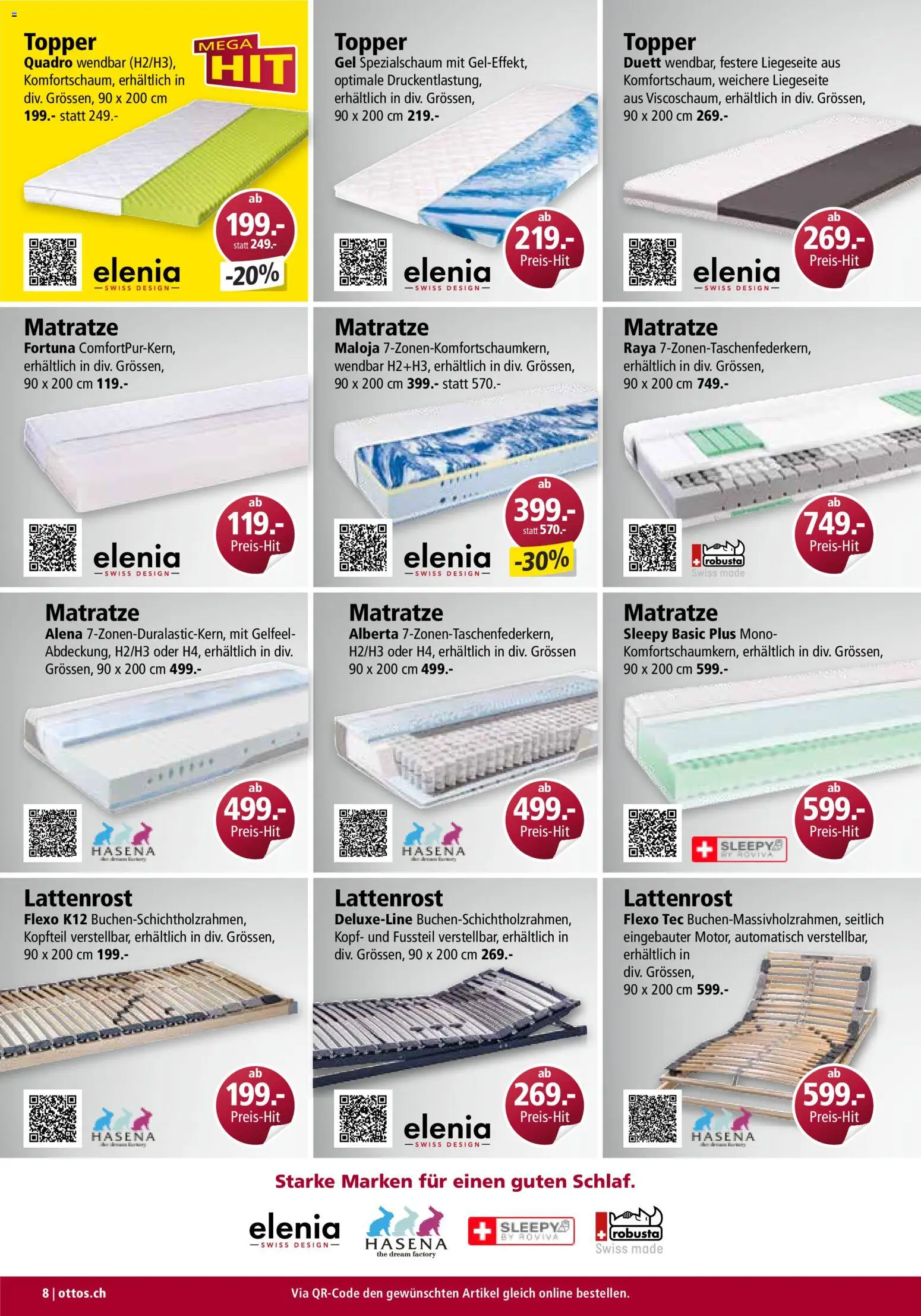 Otto's Aktionen Möbelflyer – gültig ab 01.09.2026 | Seite: 8 | Produkte: Matratze, Topper, Lattenrost