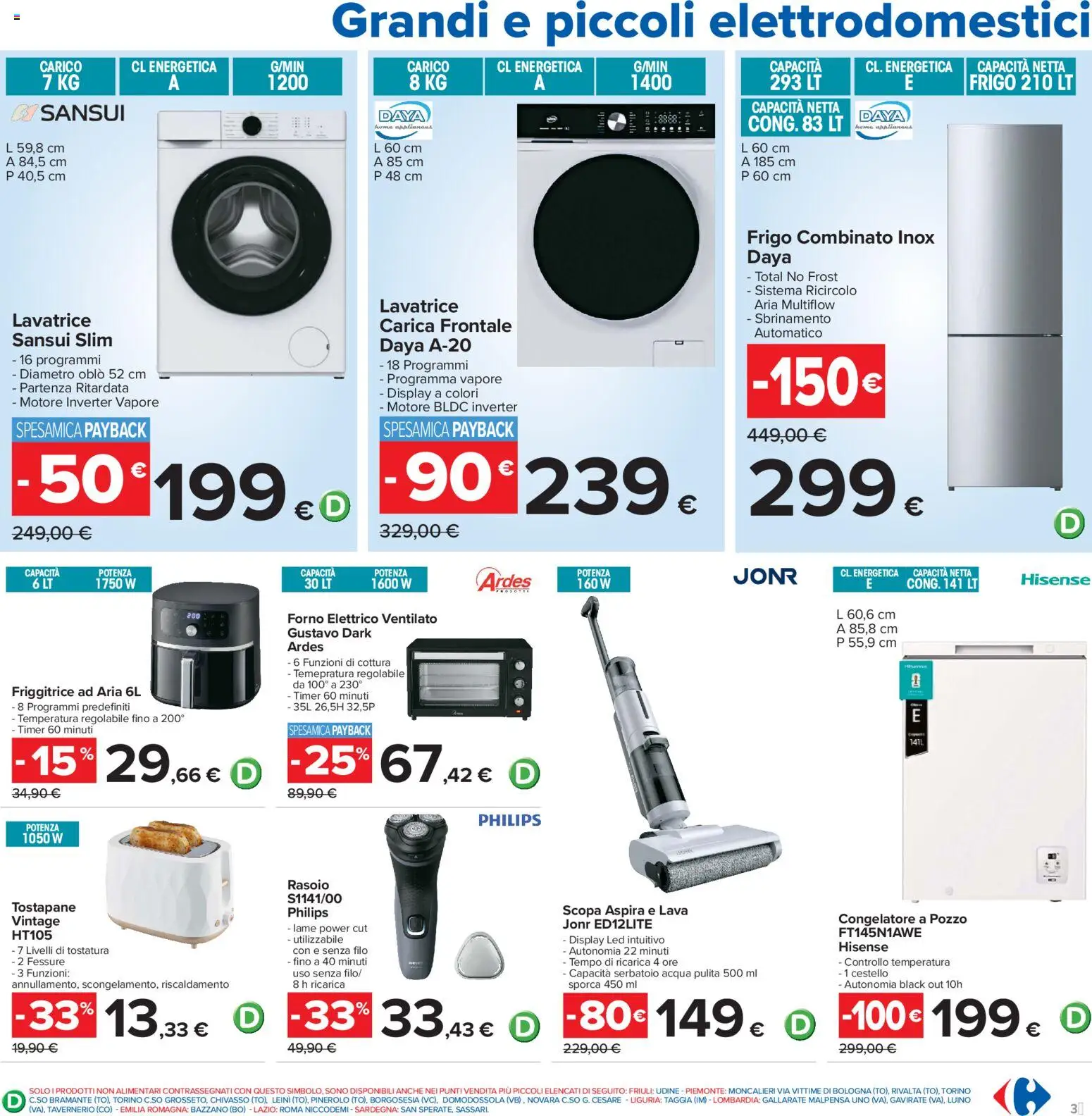 Volantino Carrefour del 16.06.2026 | Pagina: 35 | Prodotti: Friggitrice ad aria, Acqua, Scopa, Forno elettrico