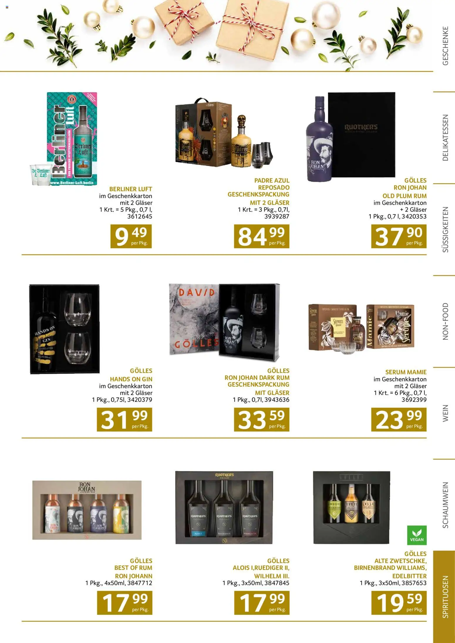 Transgourmet Christmas gültig ab 12.10.2026 | Seite: 79 | Produkte: Süßigkeiten, Gin, Wein