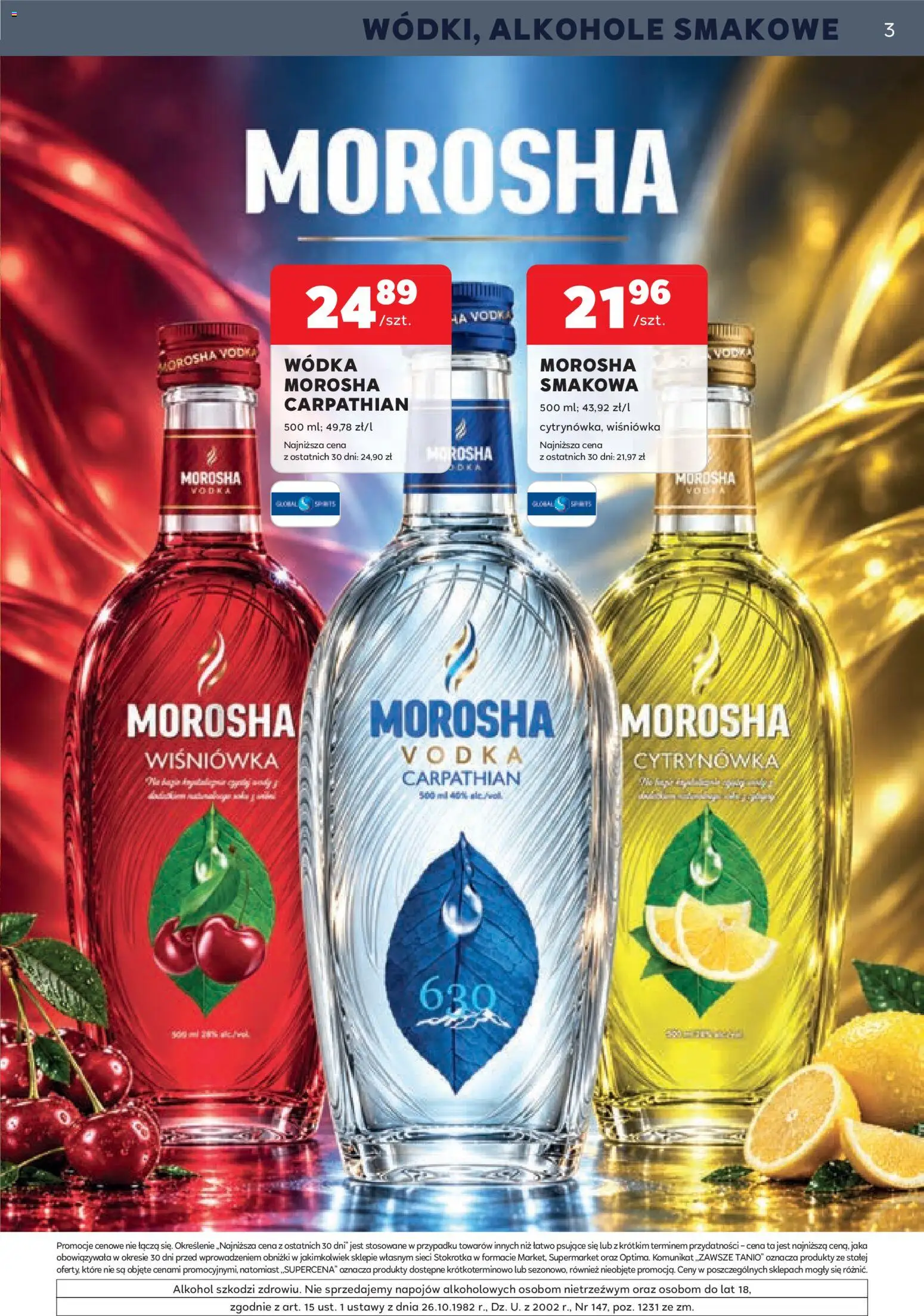 Stokrotka gazetka - Oferta alkoholowa od 01.10.2026 | Strona: 3 | Produkty: Alkohole, Vodka, Wódka, Wiśniówka