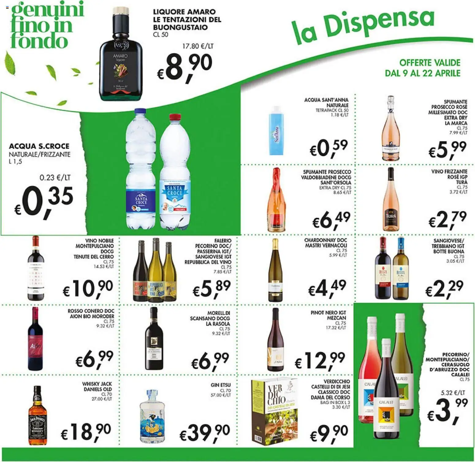 Volantino Coal del 09.04.2026 | Pagina: 20 | Prodotti: Prosecco, Spumante, Liquore, Pecorino