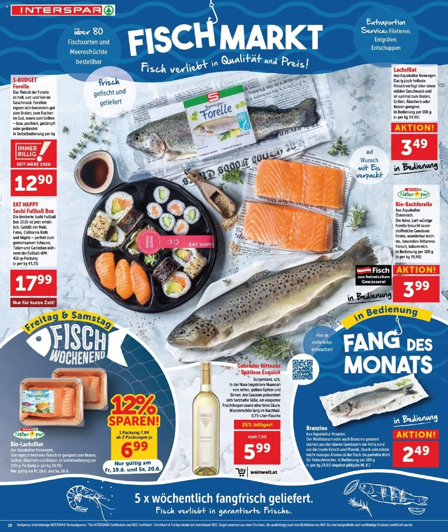 Interspar Flugblatt - Burgenland Sued gültig ab 18.06.2026 | Seite: 10 | Produkte: Eis, Meeresfrüchte, Box, Fisch
