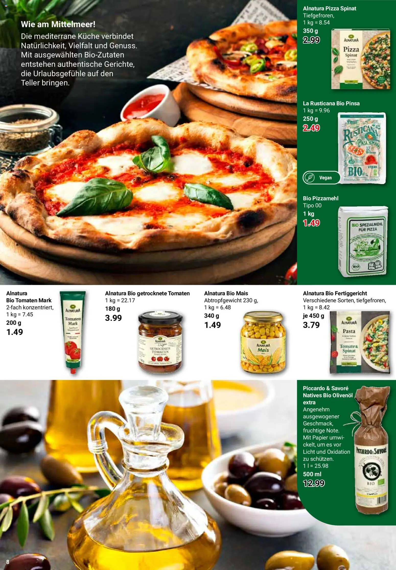 Globus Spezial – gültig ab 24.08.2026 | Seite: 8 | Produkte: Olivenol, Küche, Tomaten, Pizza