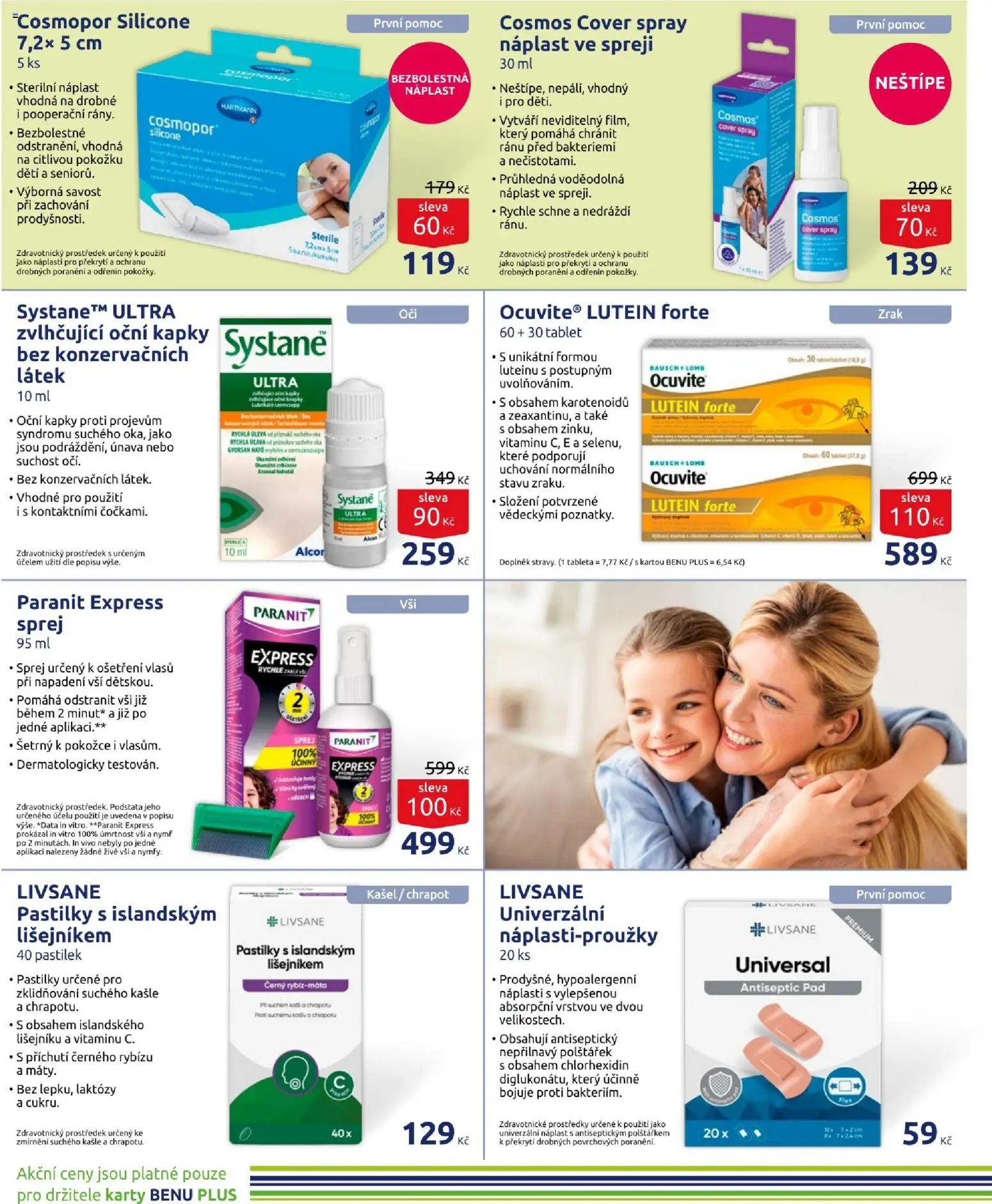 Benu leták od 01.09.2026 | Strana: 6 | Produkty: Oční kapky, Náplast, Tablet, Karty
