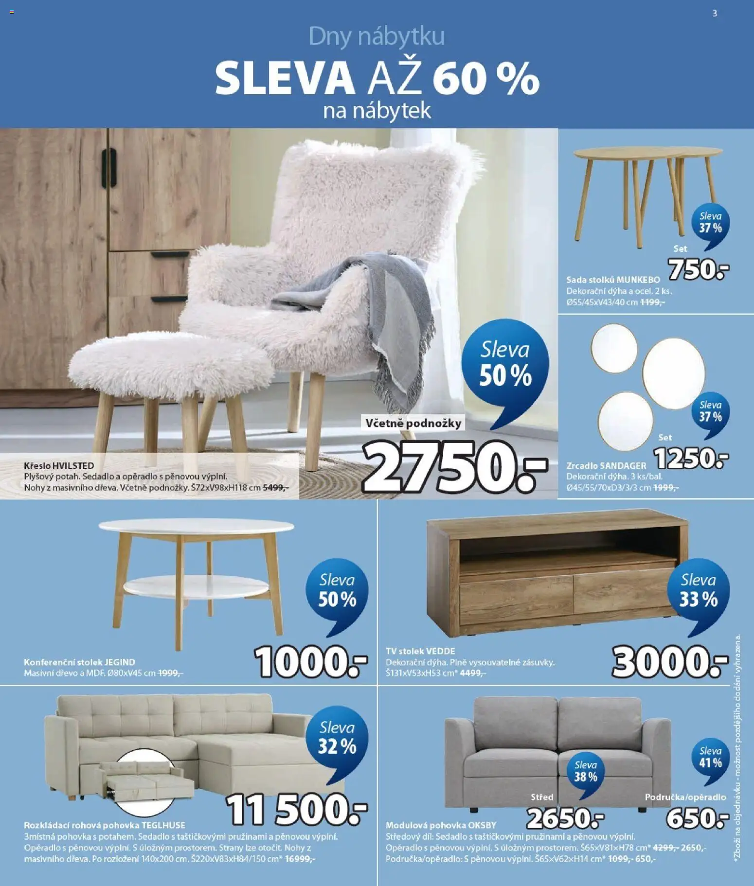 JYSK leták od 01.07.2026 | Strana: 3 | Produkty: Tv, Pohovka, Křeslo, Konferenční stolek