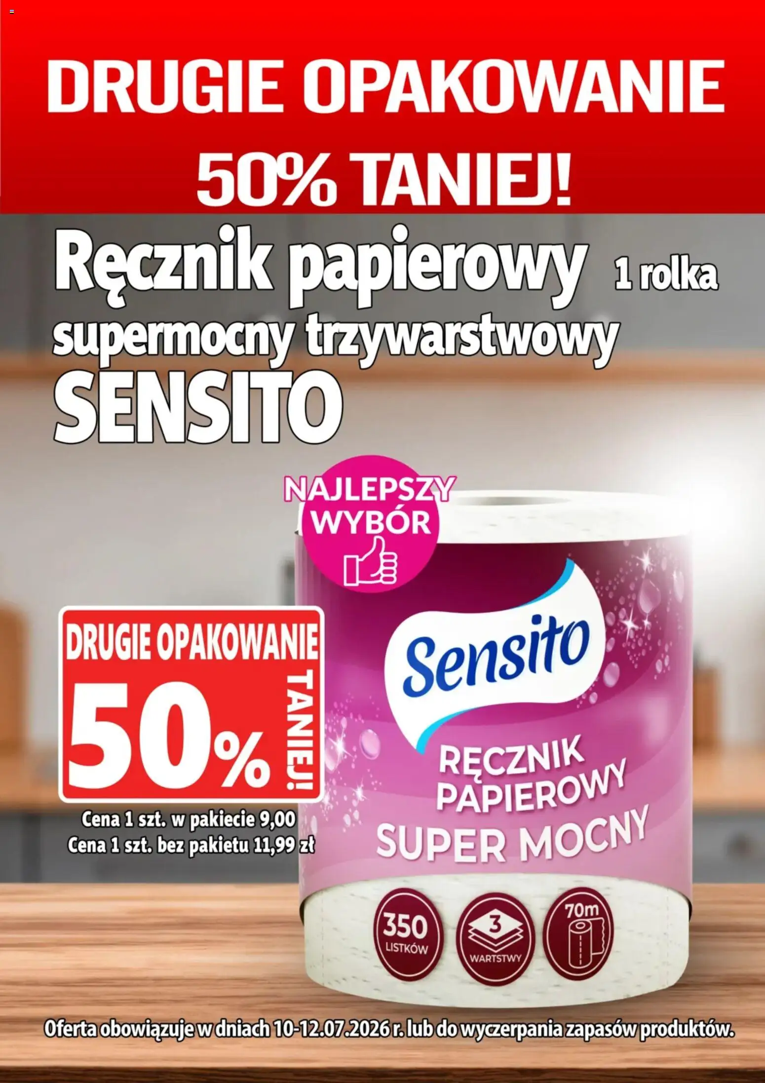 Prim Market promocja - Ręcznik Papierowy Supermocny Sensilo od 10.07.2026 | Strona: 1 | Produkty: Ręcznik papierowy