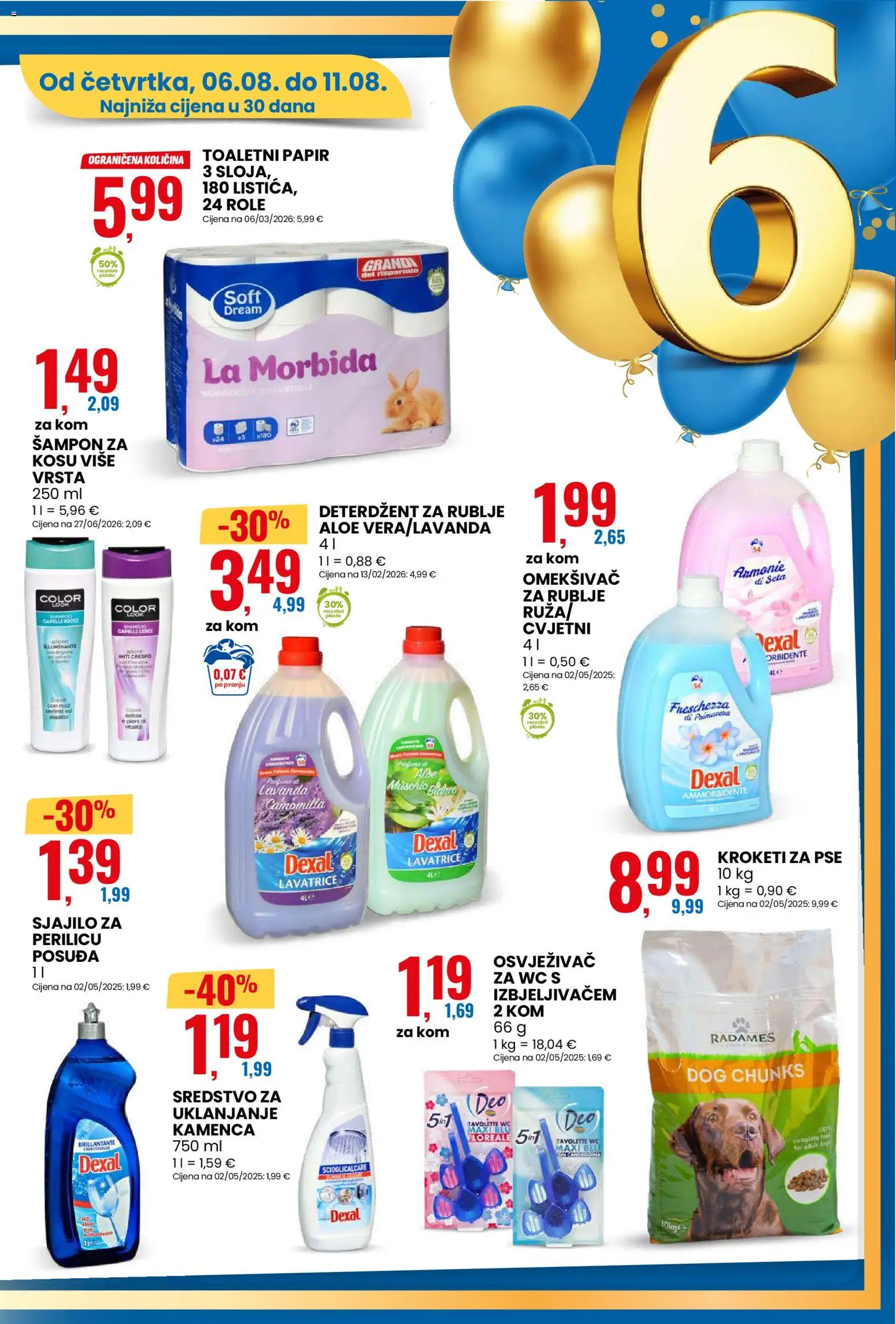 Eurospin katalog | vrijedi od 06.08.2026 | Stranica: 13 | Proizvodi: Role, Šampon, Omekšivač, Toaletni papir
