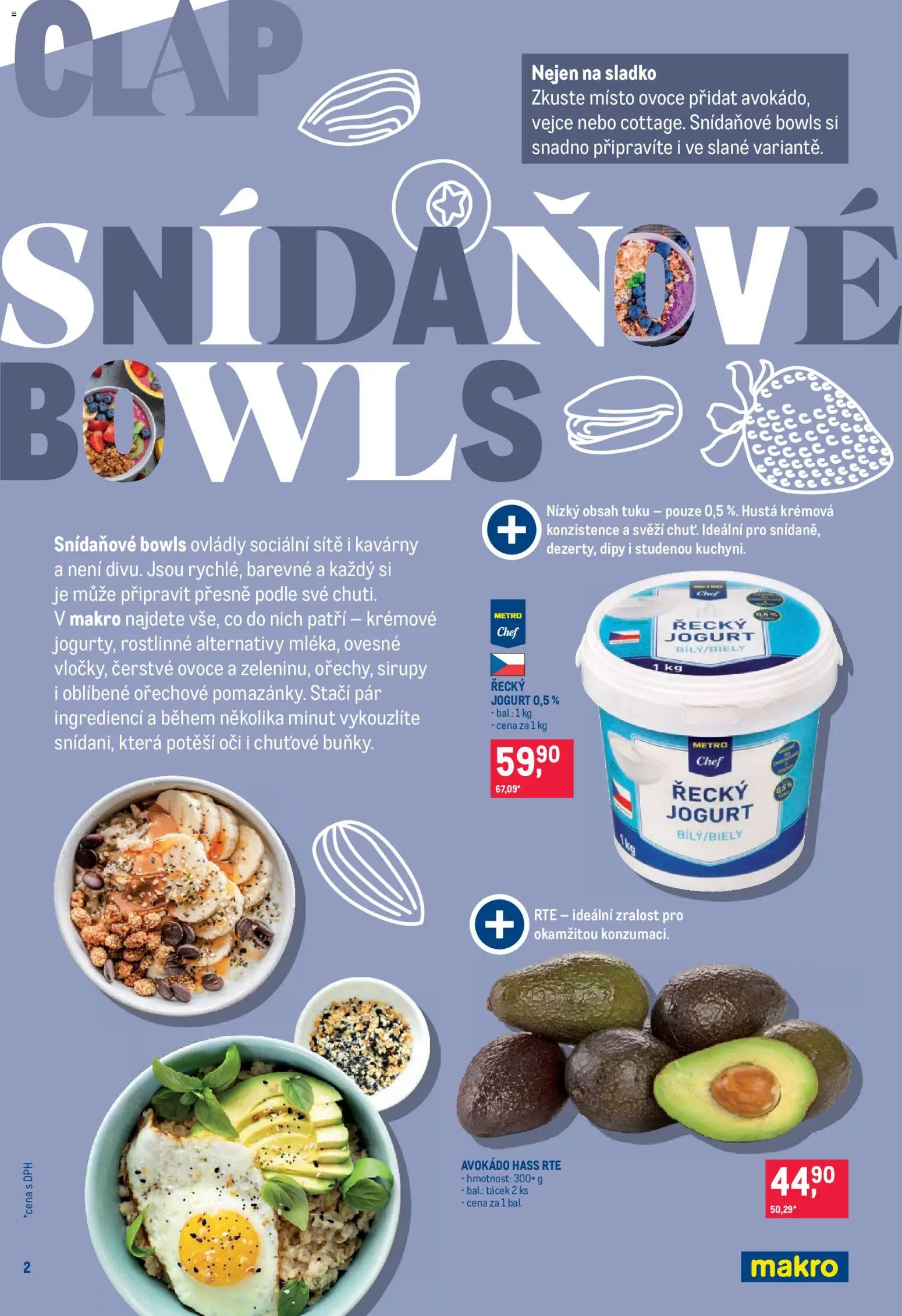Makro leták - Pro milovníky jídla od 23.09.2026 | Strana: 2 | Produkty: Ovoce, Jogurt, Vejce, Avokádo