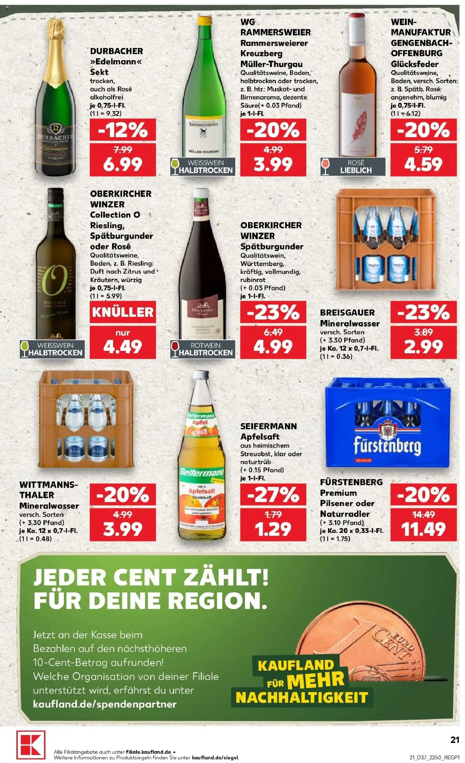 Prospekt Kaufland ab 10.09.2026 » Angebote Online zum Blättern | Seite: 21 | Produkte: Weißwein, Sekt, Duft, Mineralwasser