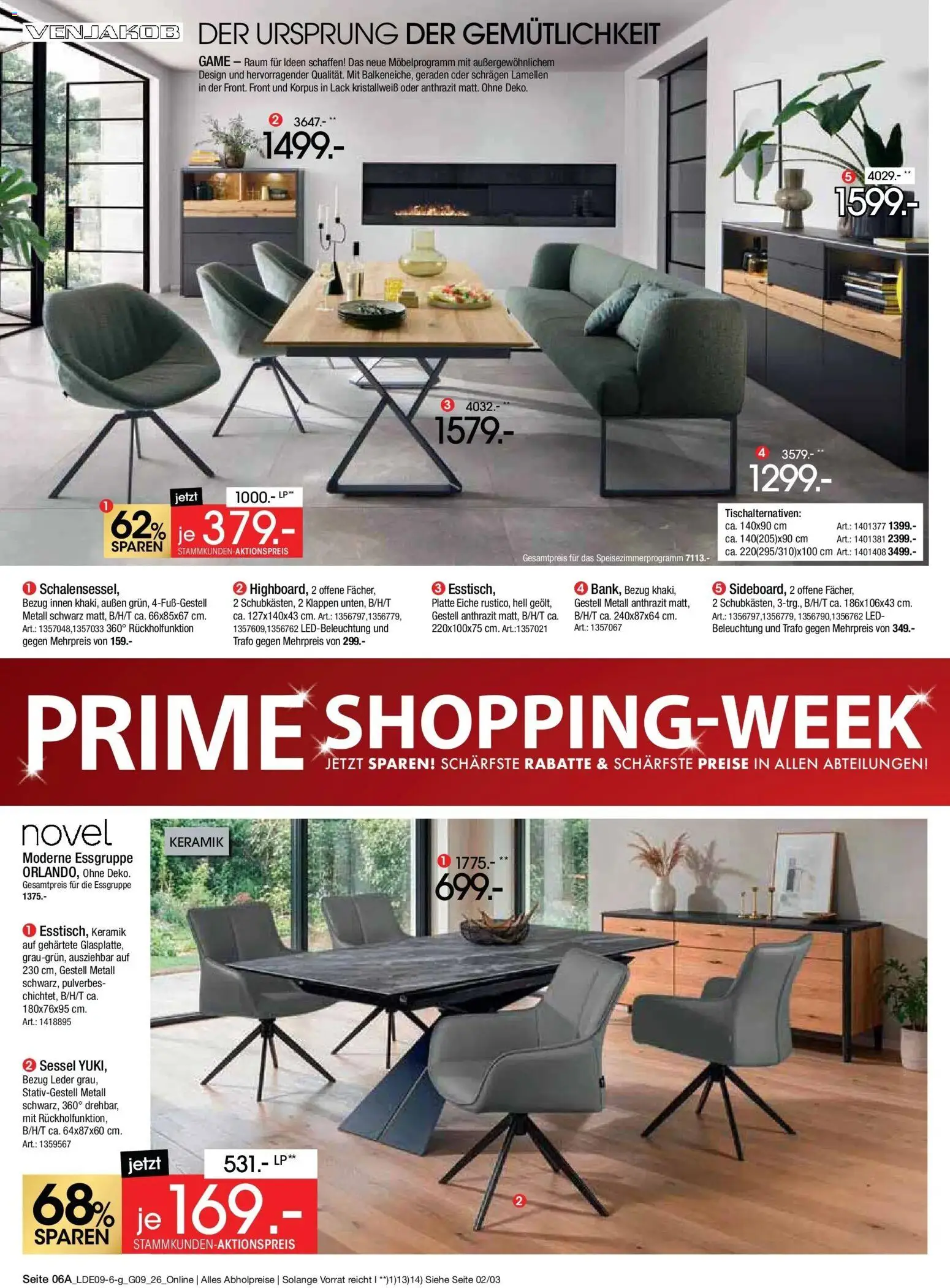 Zurbrüggen Prime Shopping week – gültig ab 12.09.2026 | Seite: 8 | Produkte: Essgruppe, Sessel