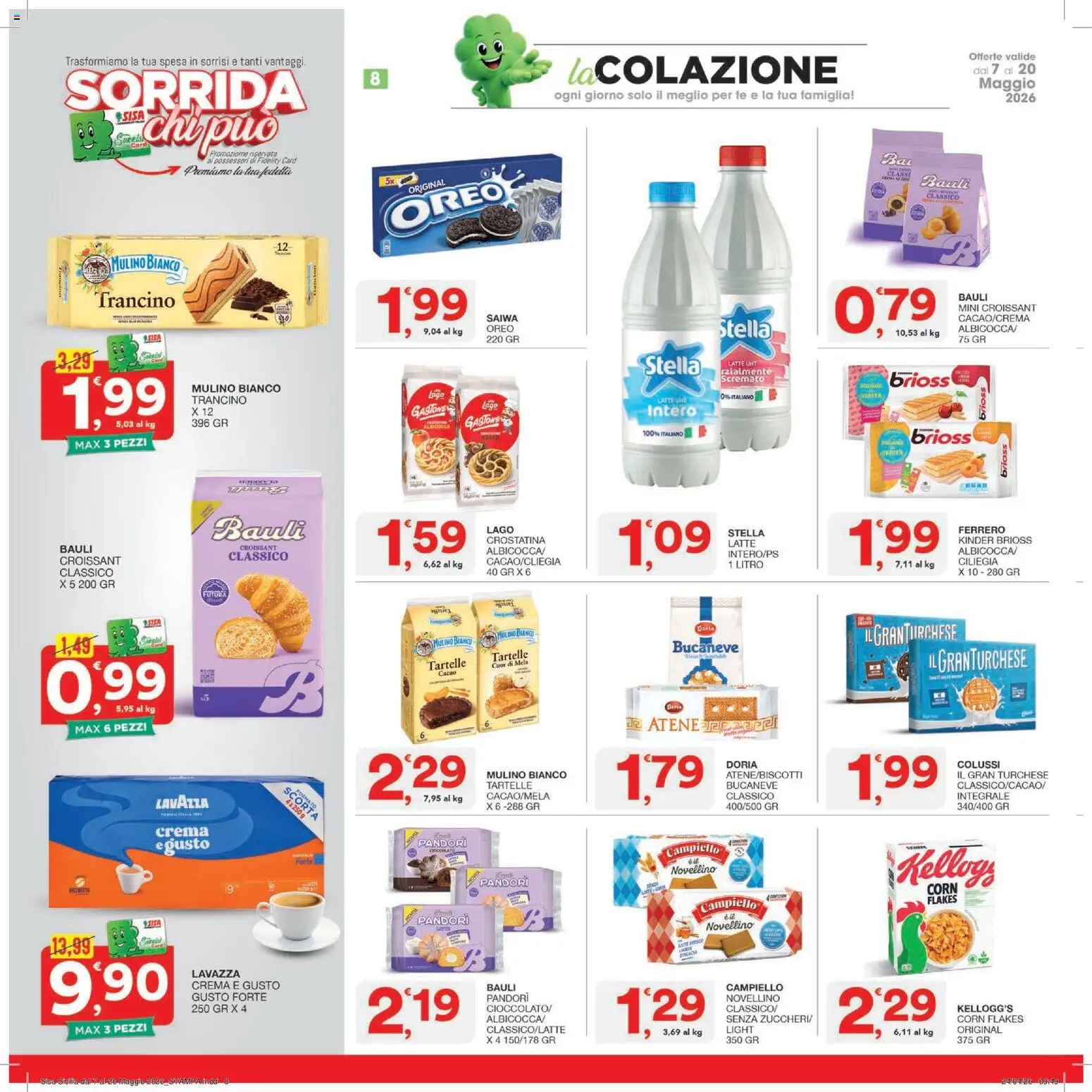 Volantino SISA del 07.05.2026 | Pagina: 8 | Prodotti: Tè, Latte, Croissant, Cacao