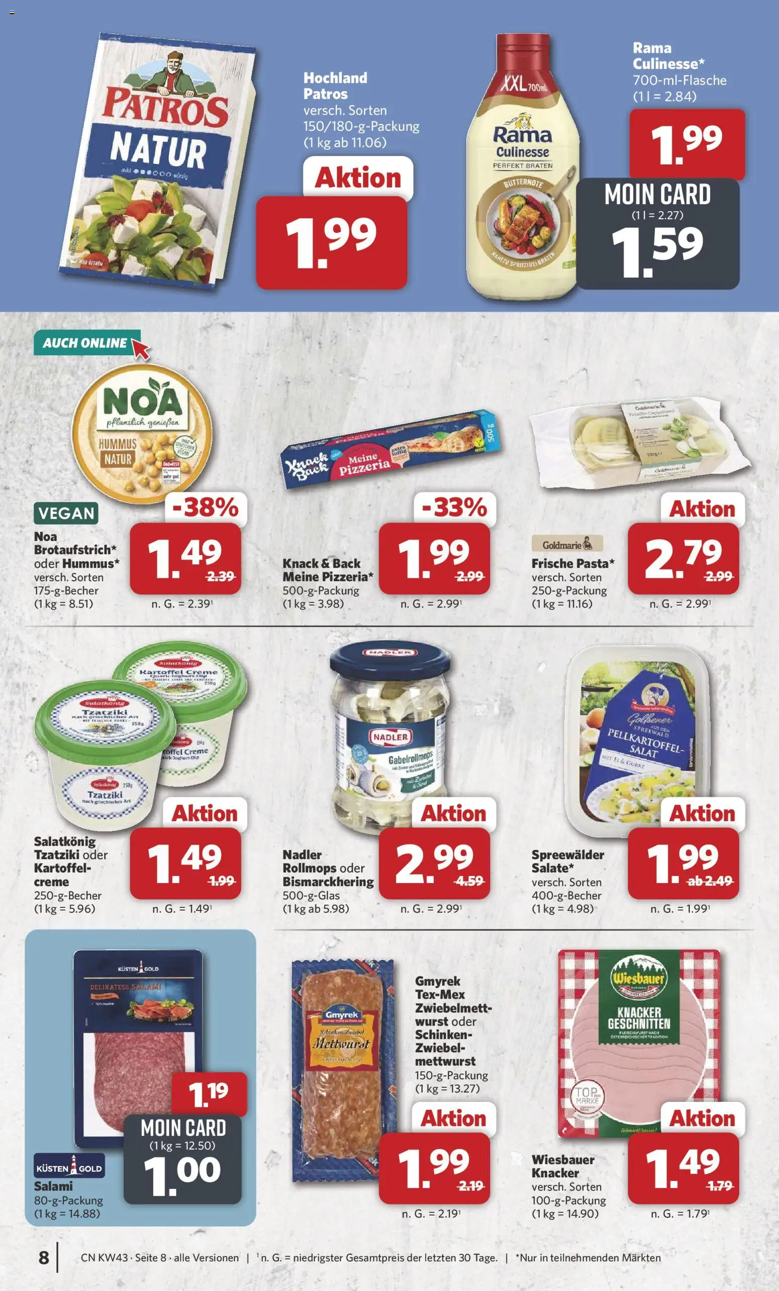 Combi Prospekt – gültig ab 19.10.2026 | Seite: 8 | Produkte: Joghurt, Patros, Schinken, Salat