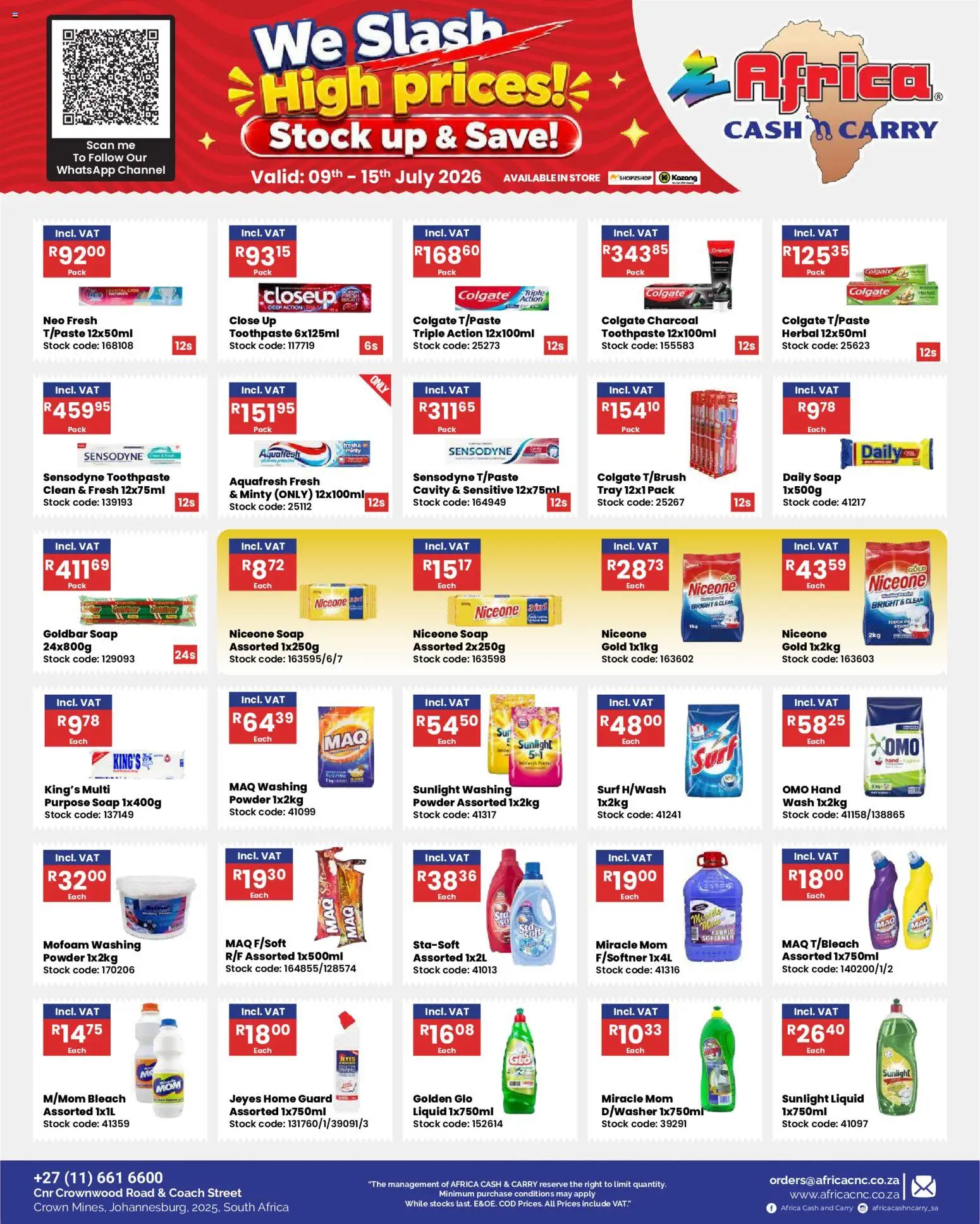 New Africa Cash & Carry catalogue – valid from 09/07/2026 | Page: 17 | Products: Tray, Powder, Stock, Toothpaste