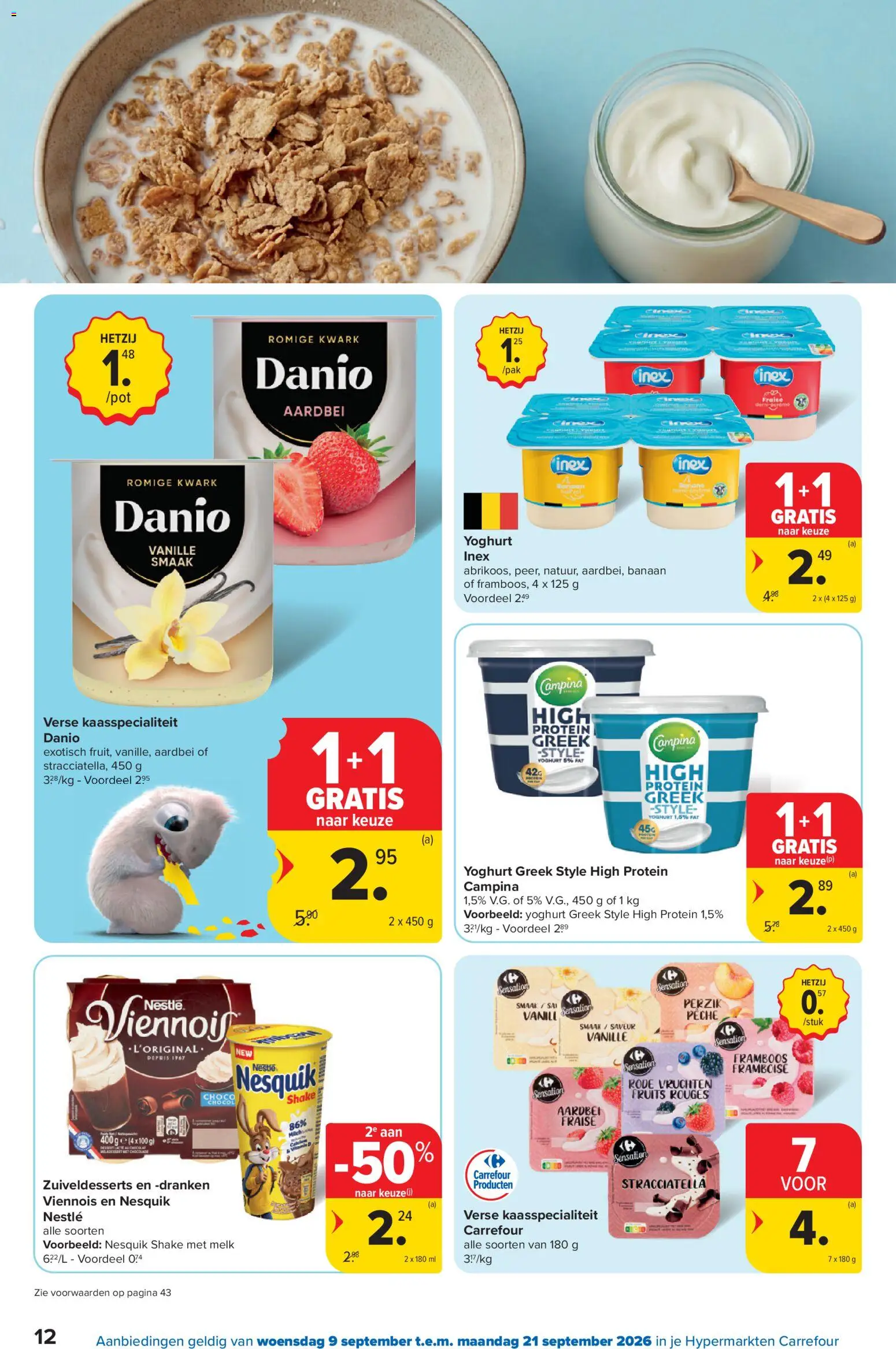 {H1} | Pagina: 12 | Producten: Kwark, Banaan, Dranken, Melk