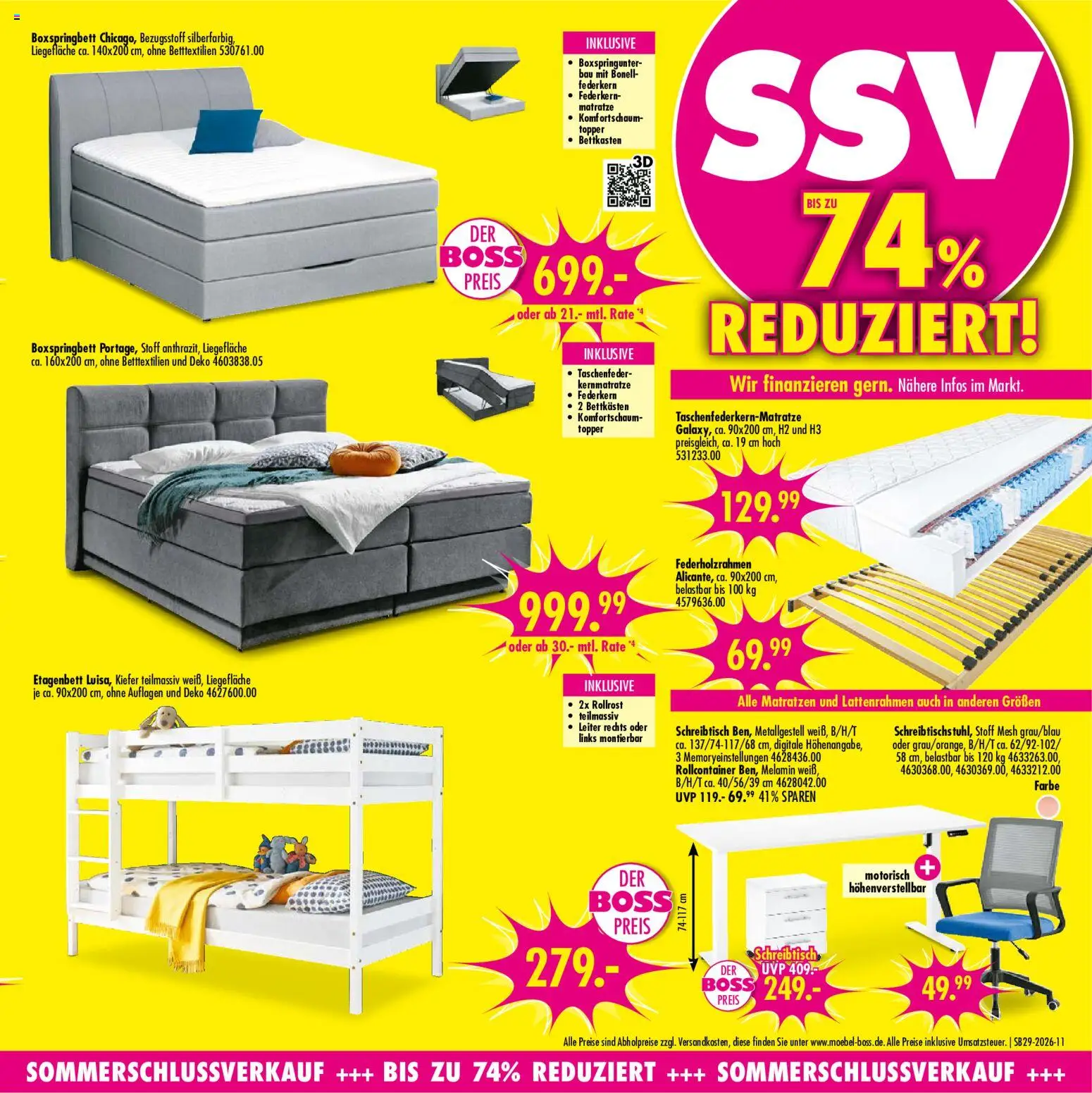 SB Möbel Boss Prospekt – gültig ab 11.07.2026 | Seite: 11 | Produkte: Matratze, Boxspringbett, Federkern Matratze, Topper