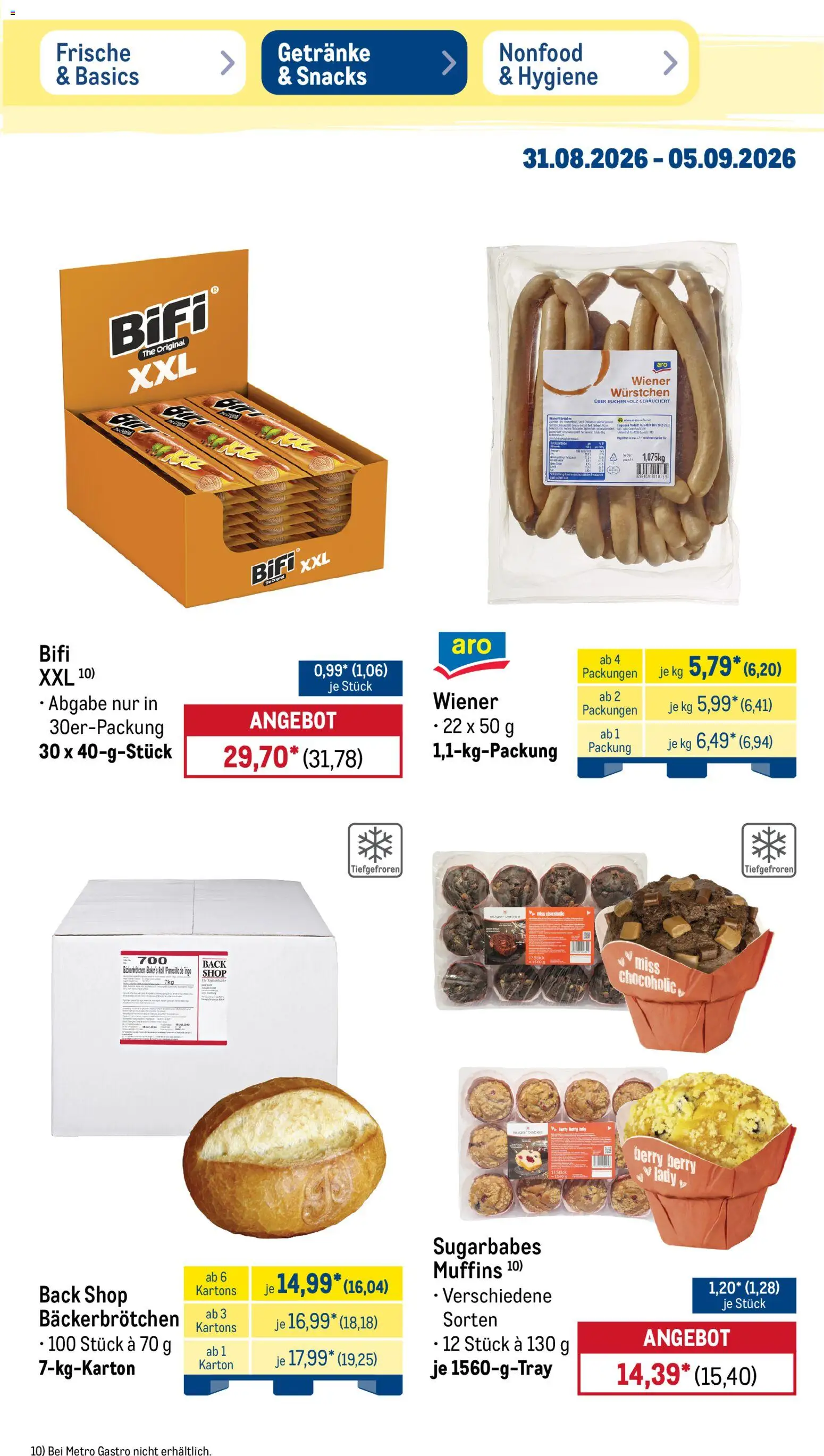 Metro Prospekt – gültig ab 31.08.2026 | Seite: 37 | Produkte: Wiener wurstchen, Bifi