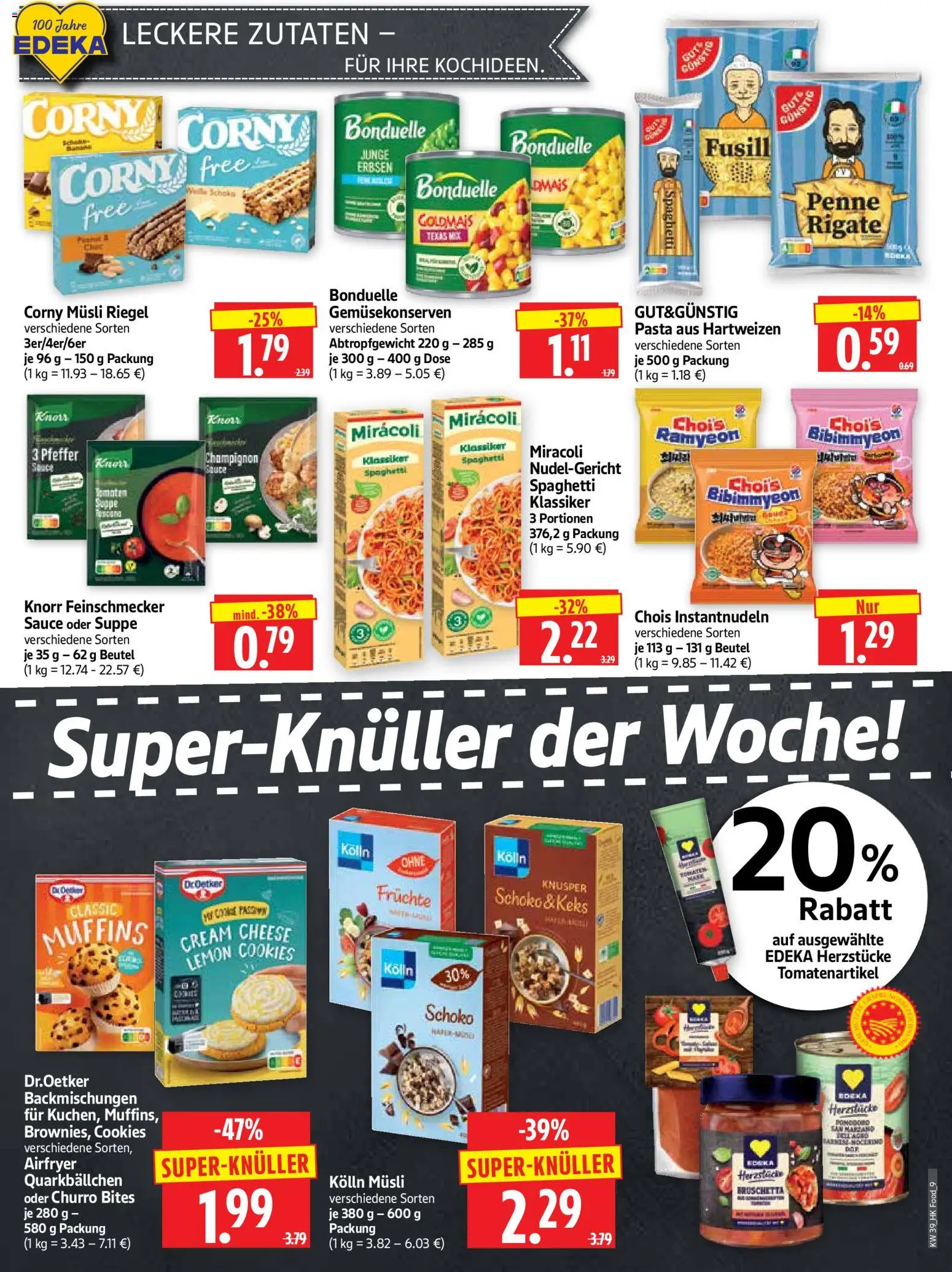HERKULES Prospekt – gültig ab 21.09.2026 | Seite: 9 | Produkte: Musli, Kolln, Spaghetti, Erbsen