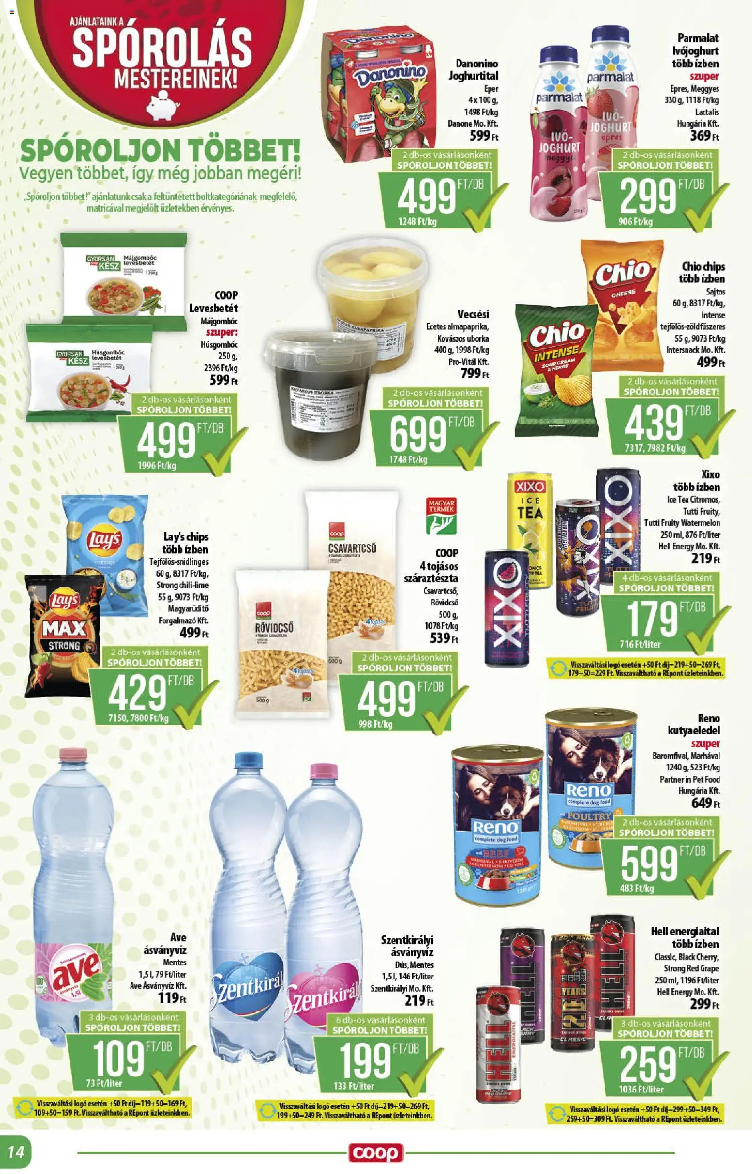 COOP akciós ujság - amely érvényes a következő dátumtól: 25.06.2026 | Oldal: 14 | Termékek: Joghurt, Ásványvíz, Tea, Eper