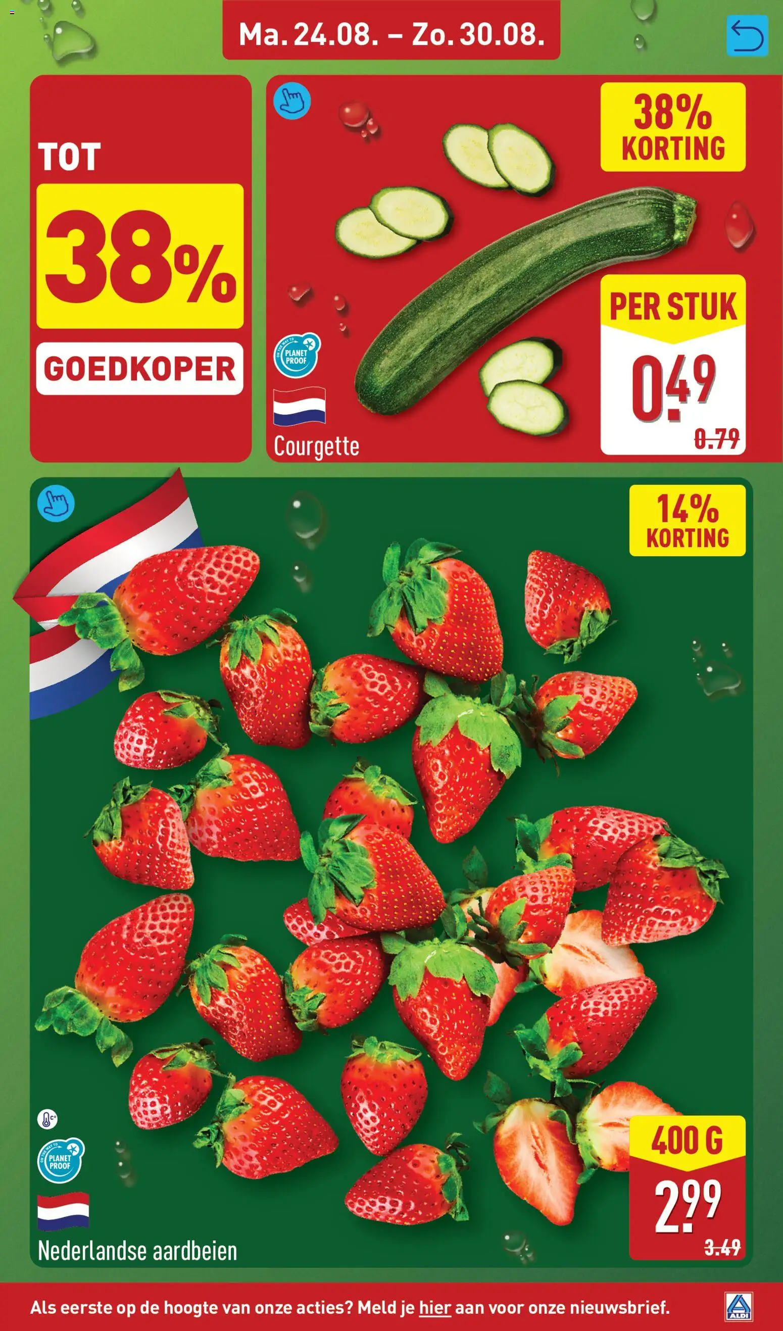 {H1} | Pagina: 5 | Producten: Courgette, Aardbeien
