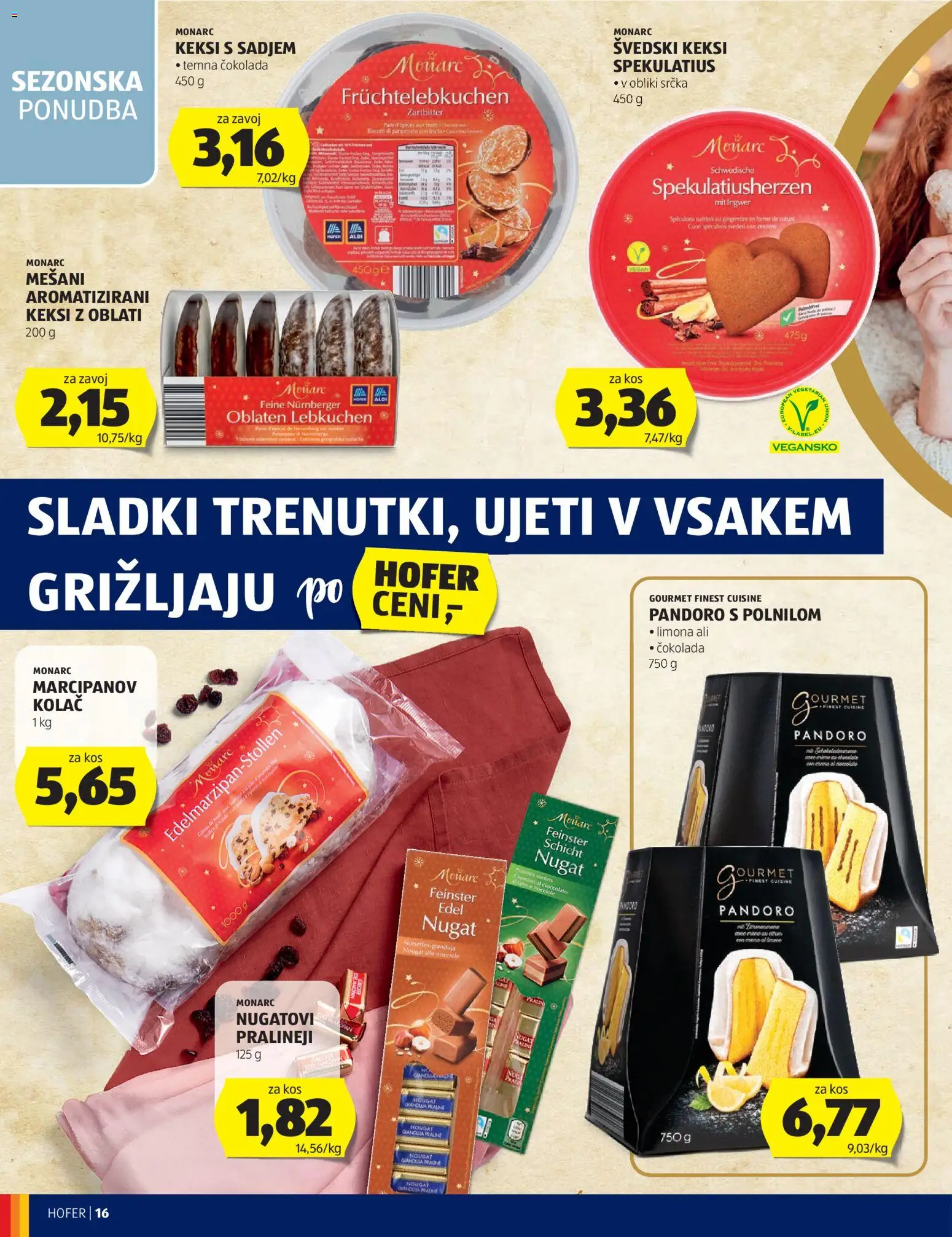 Hofer SI katalog | vrijedi od 28.10.2026 | Stranica: 16 | Proizvodi: Nugat, Keksi, Čokolada, Kolac