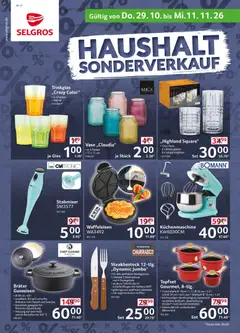 Selgros Haushalt Sonderverkauf ab 29.10.2026 gültig