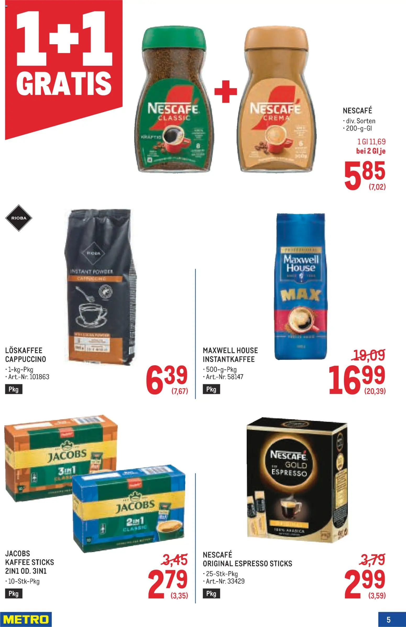Metro angebote Kaffee Spezial gültig ab 03.09.2026 | Seite: 5 | Produkte: Kaffee