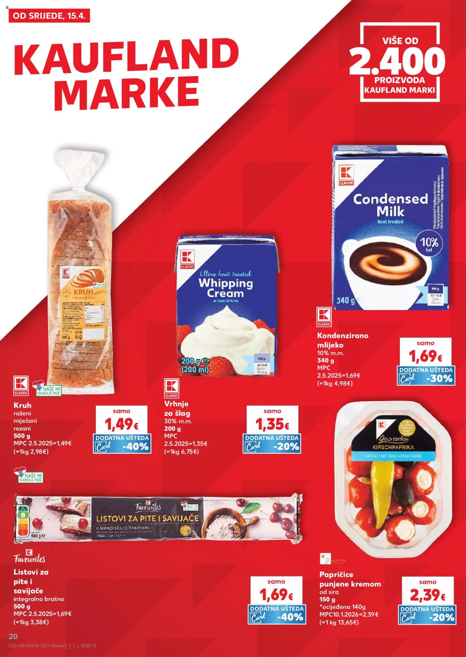 Kaufland HR akciós ujság - amely érvényes a következő dátumtól: 15.04.2026 | Oldal: 20