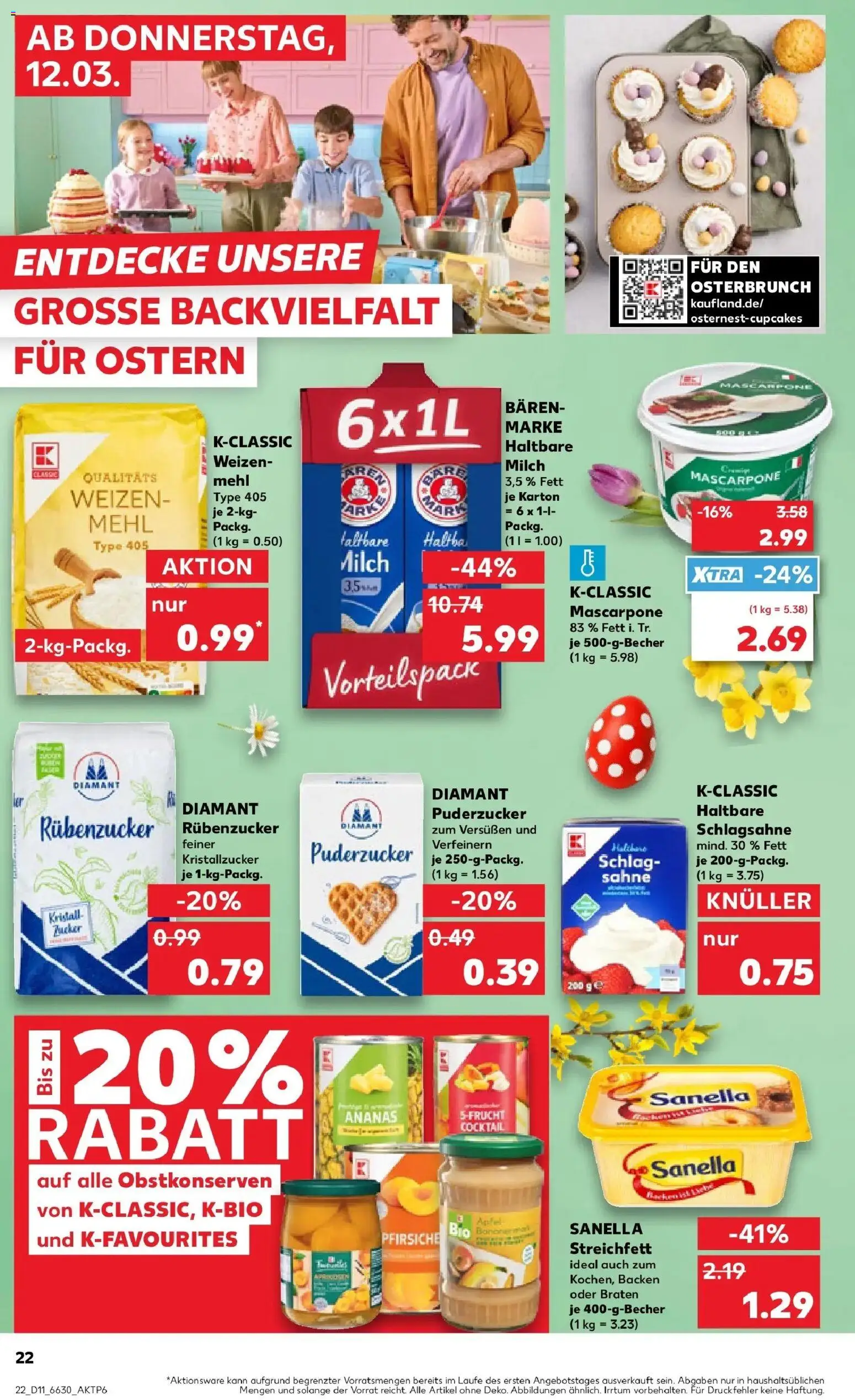 Kaufland Prospekt Iserlohn	 – gültig ab 09.03.2026 | Seite: 34 | Produkte: Schlagsahne, Ananas, Zucker, Sanella