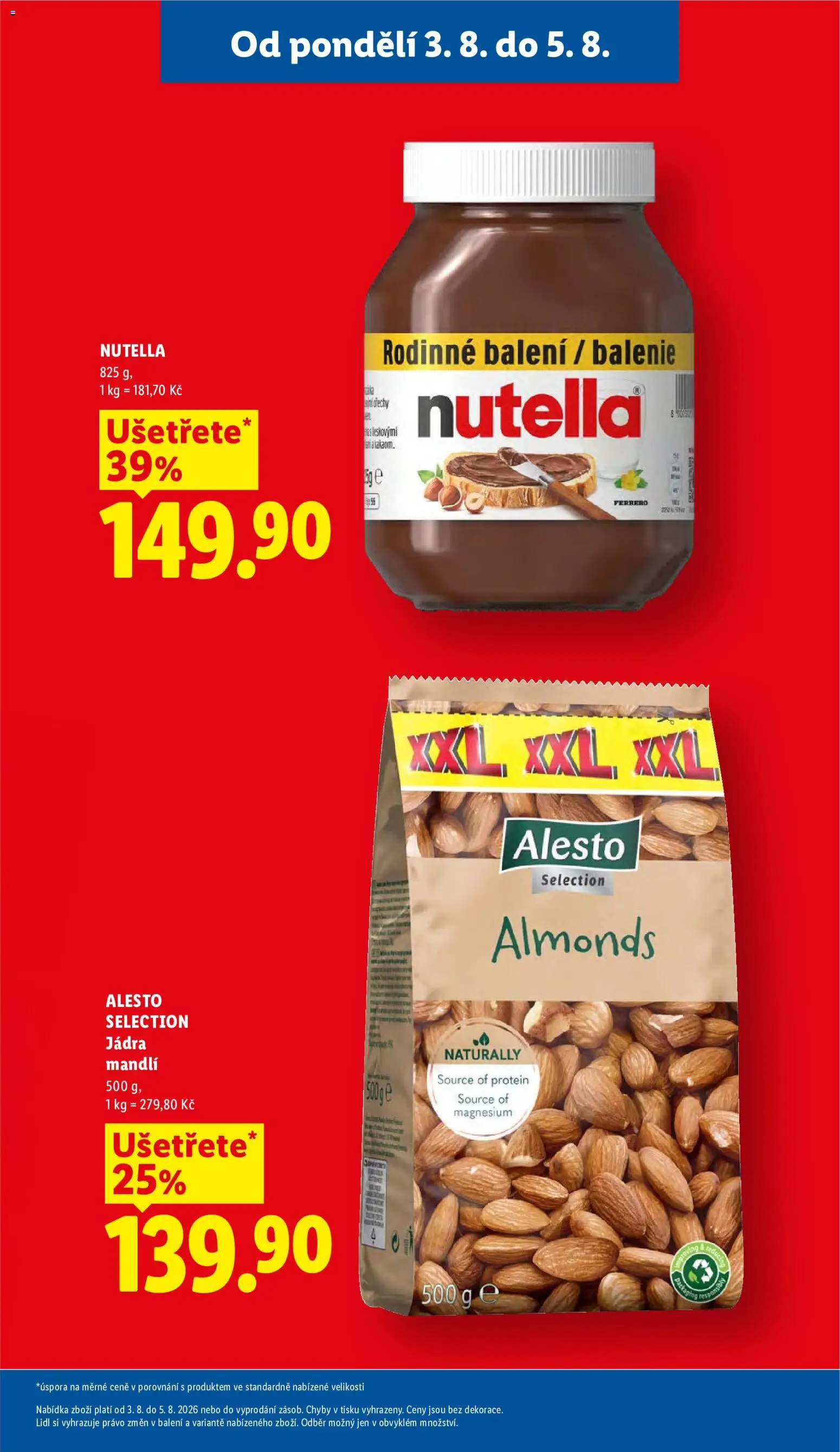 Lidl leták od 03.08.2026 | Strana: 9 | Produkty: Ořechy, Protein, Nutella