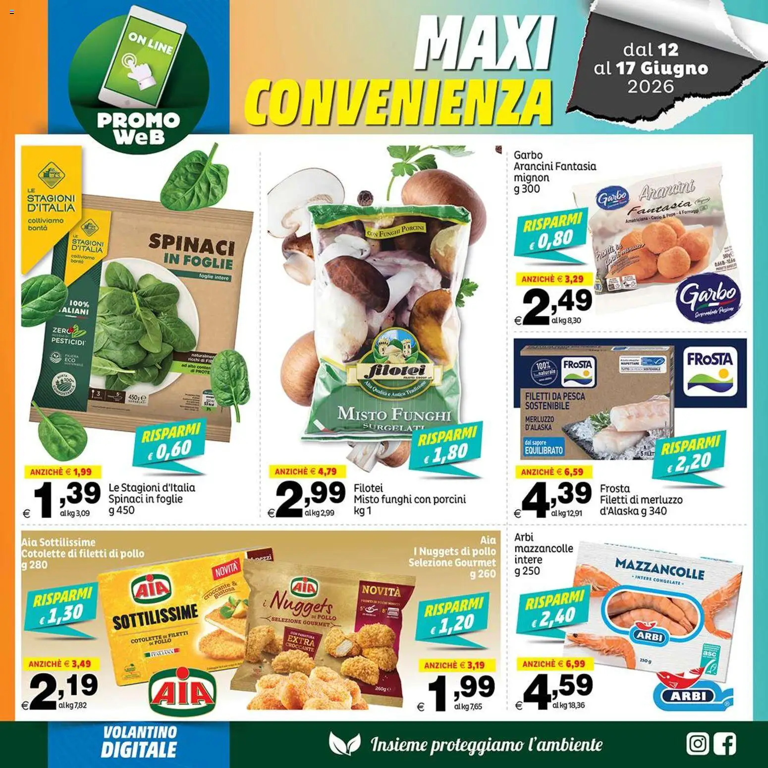 Volantino Elite Supermercati del 12.06.2026 | Pagina: 4 | Prodotti: Nuggets, Mazzancolle, Pepe, Pesca