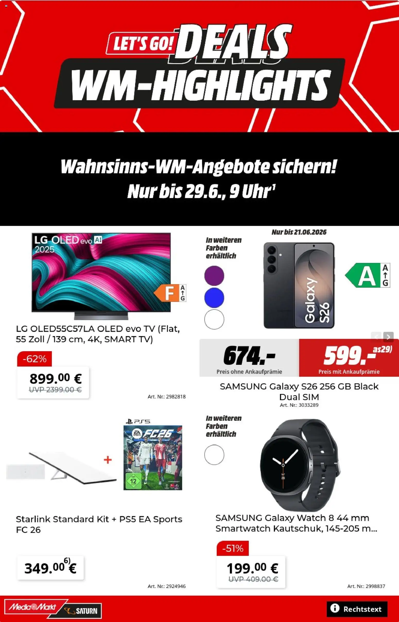 Media Markt Prospekt – gültig ab 11.06.2026 | Seite: 1 | Produkte: Smartwatch, Samsung, Smart TV, TV