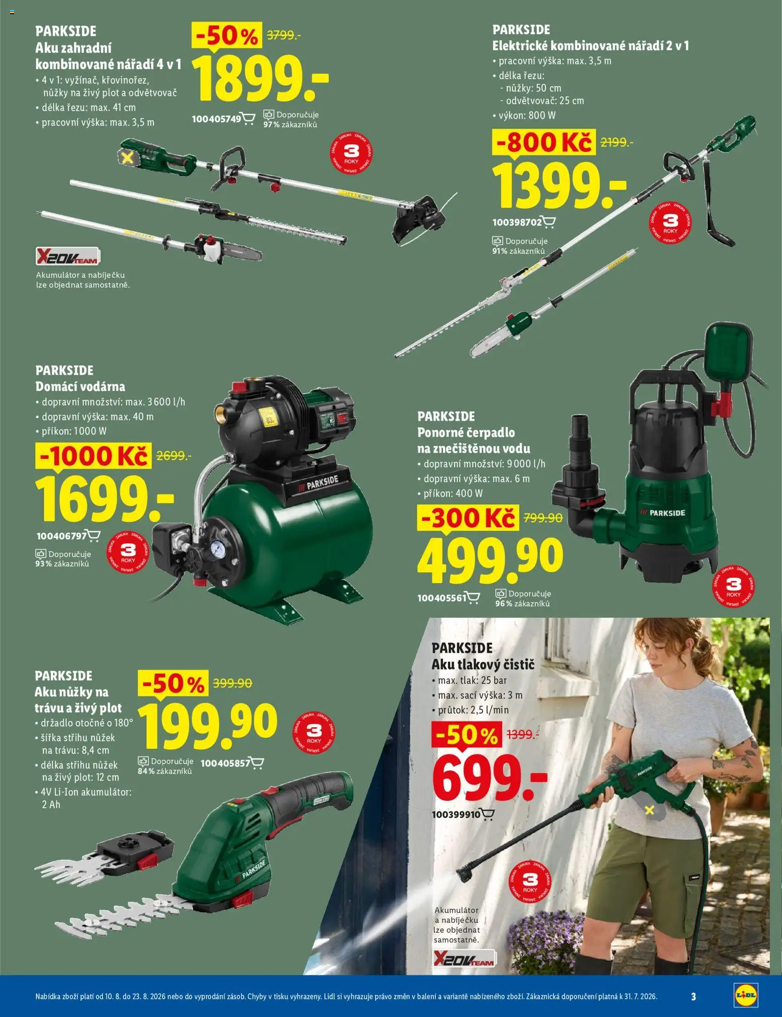 Lidl magazín od 10.08.2026 | Strana: 3 | Produkty: Nůžky, Tlakový čistič, Domácí vodárna, Nůžky na trávu