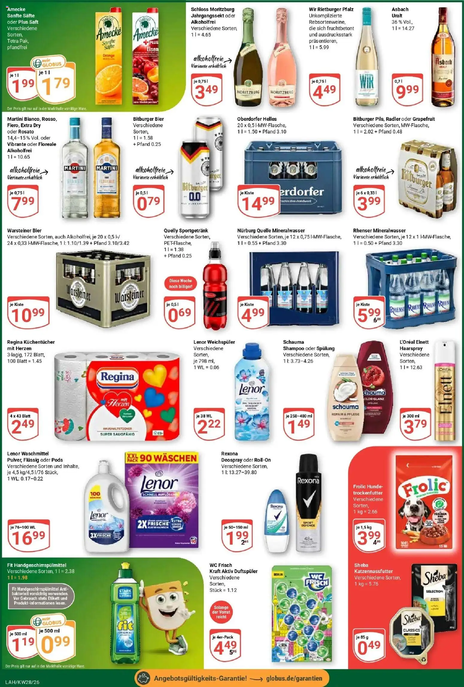 Globus Prospekt Lahnstein – gültig ab 06.07.2026 | Seite: 5 | Produkte: Lenor, Haarspray, Grapefruit, Asbach