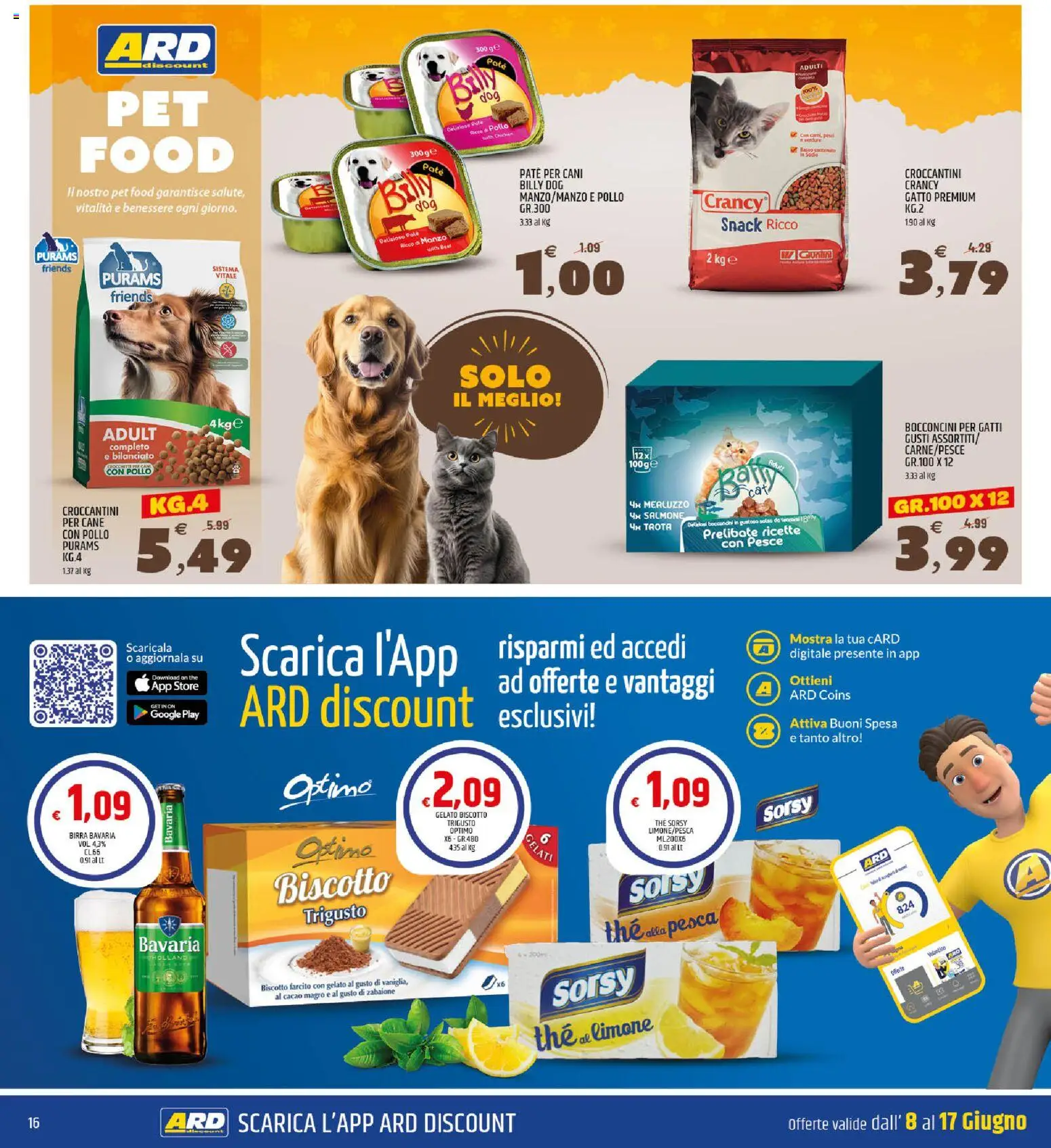 Volantino ARD Discount del 08.06.2026 | Pagina: 16 | Prodotti: Pollo, Trota, Verdure, Limone