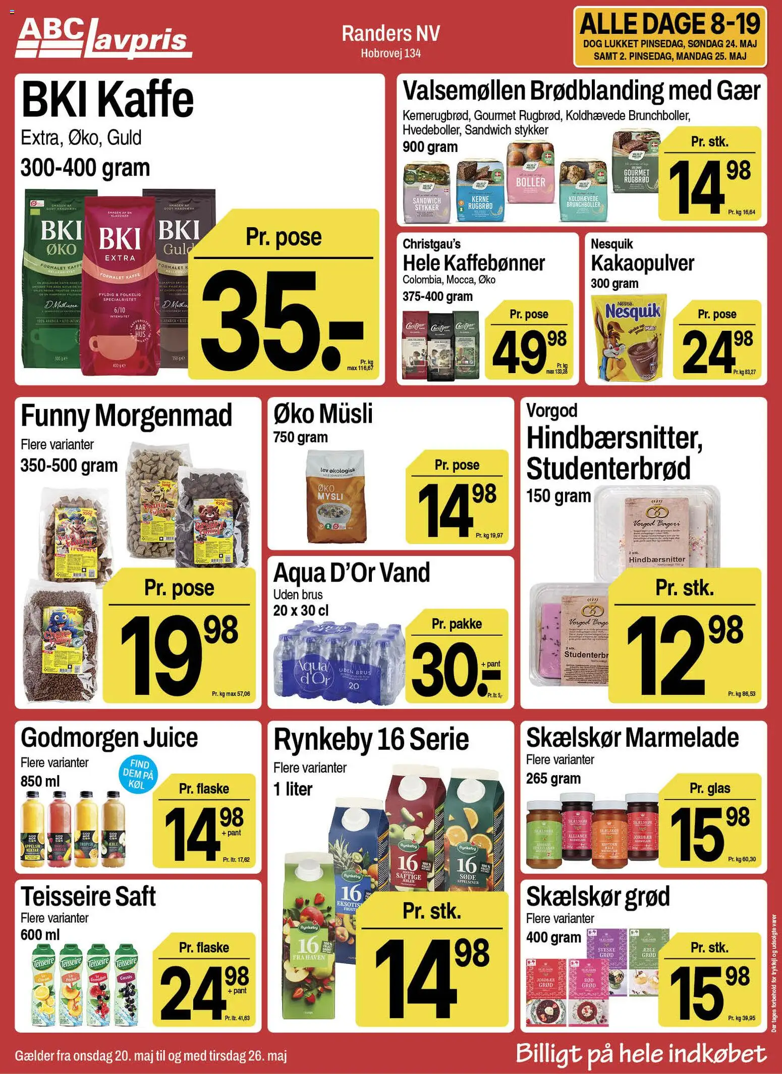Abc Lavpris tilbudsavis – gyldig fra 20.05.2026 | Side: 11 | Produkter: Hindbærsnitter, Kaffe, Rugbrød, Marmelade
