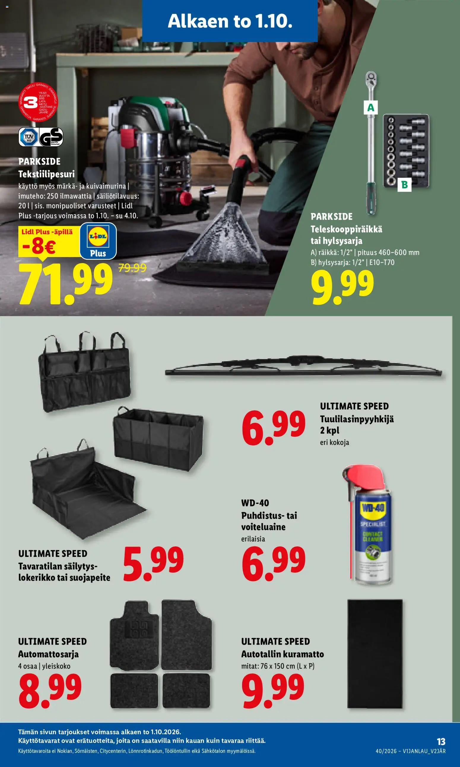 Lidl tarjoukset – voimassa 01/10/2026 alkaen | Sivu: 17 | Tuotteet: Räikkä, Matto