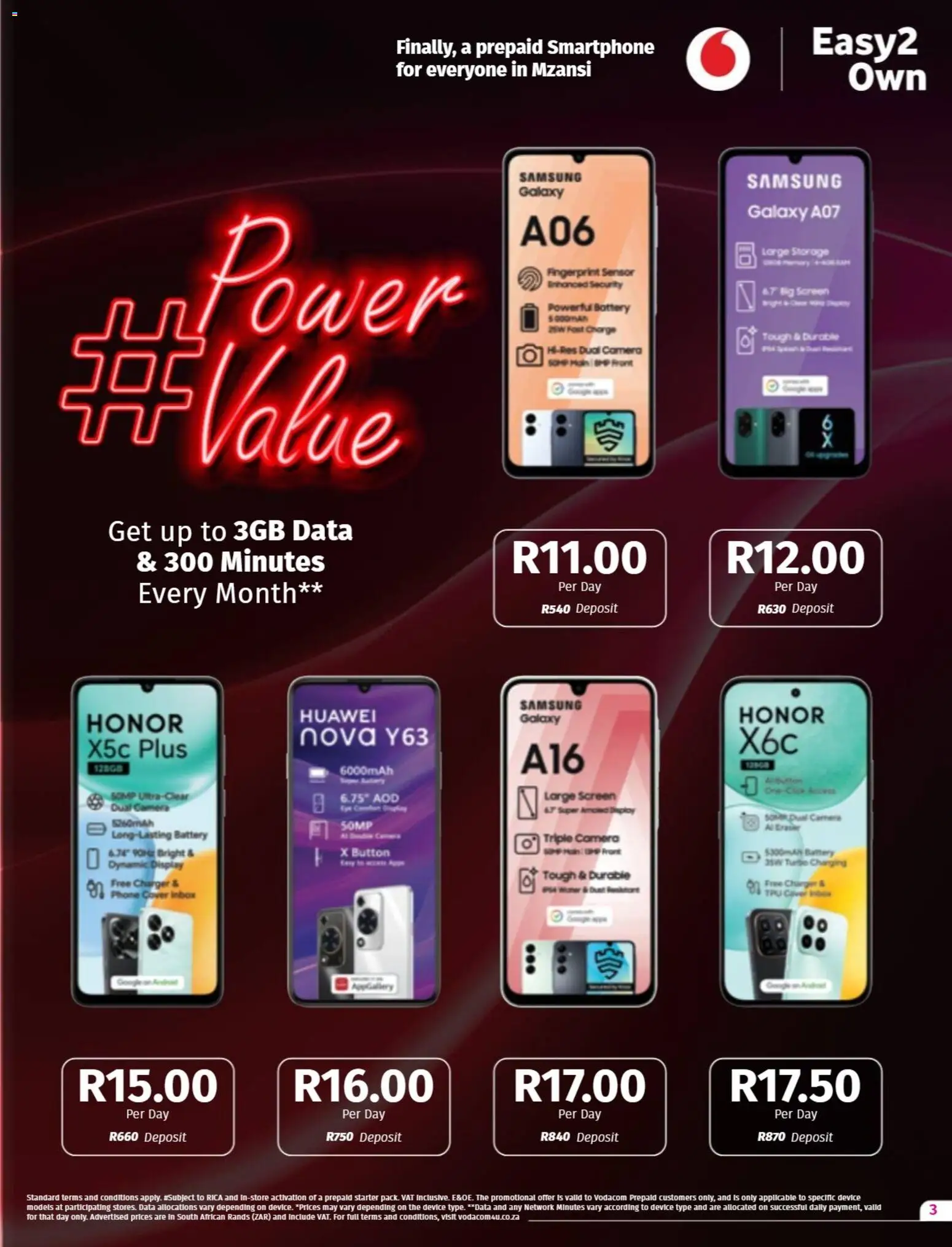 New Vodacom catalogue – valid from 07/08/2026 | Page: 3 | Products: Cover, Phone, Smartphone, Charger