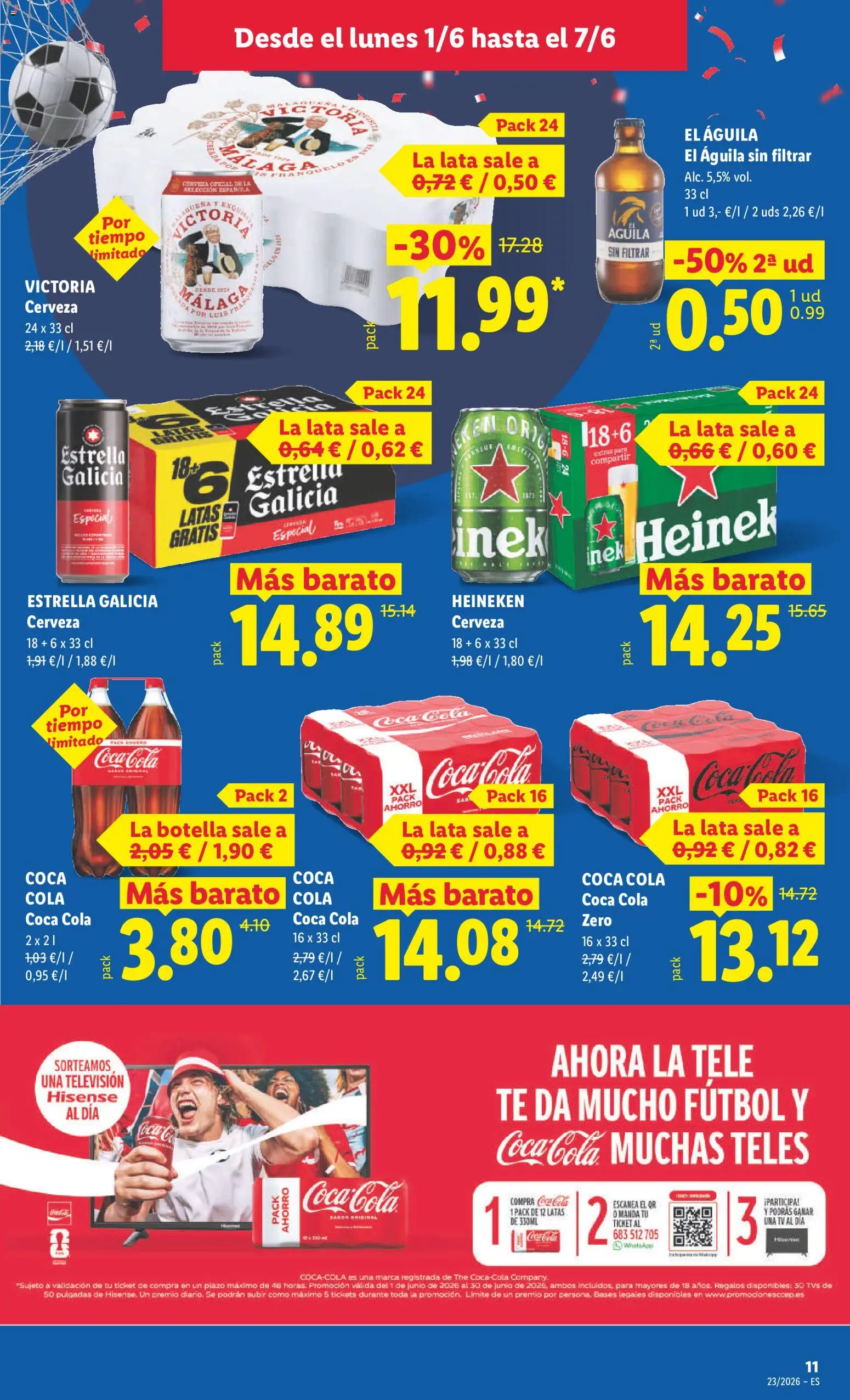 Lidl folleto Illes Balears │ válido desde el 01.06.2026 | Página: 11 | Productos: Cerveza, Té, Televisión, Σπανάκι