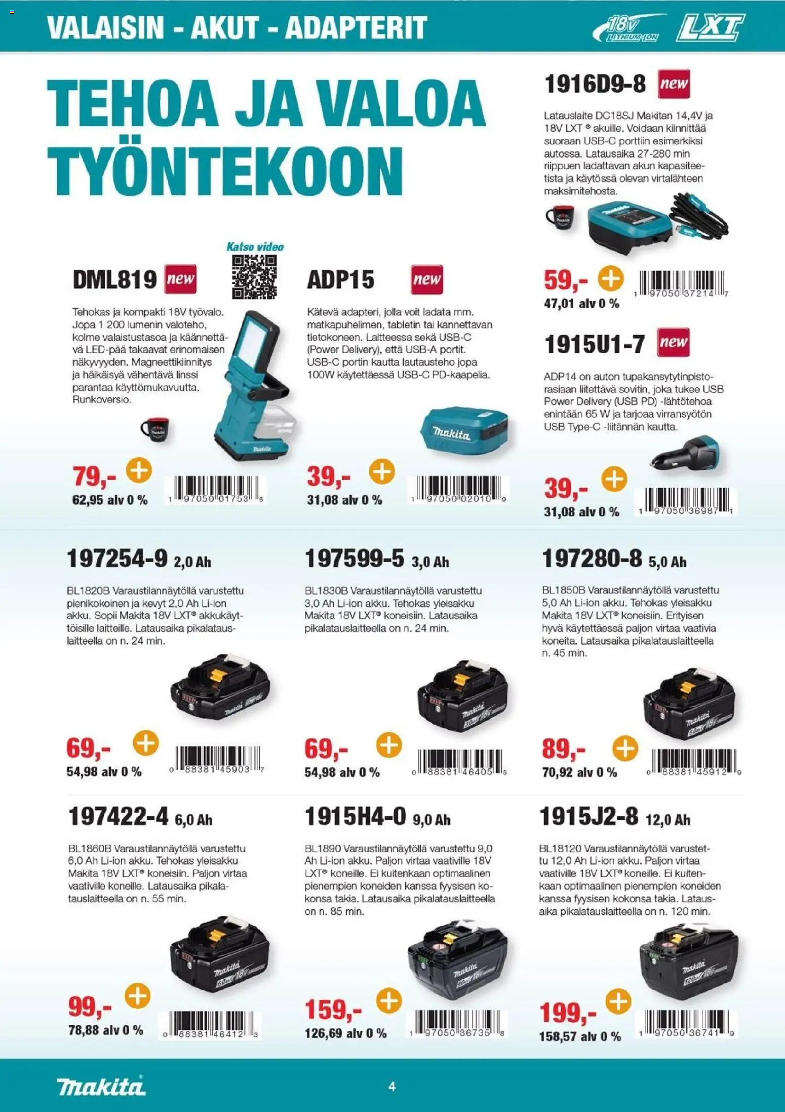 Makita tarjoukset – voimassa 02/10/2026 alkaen | Sivu: 4