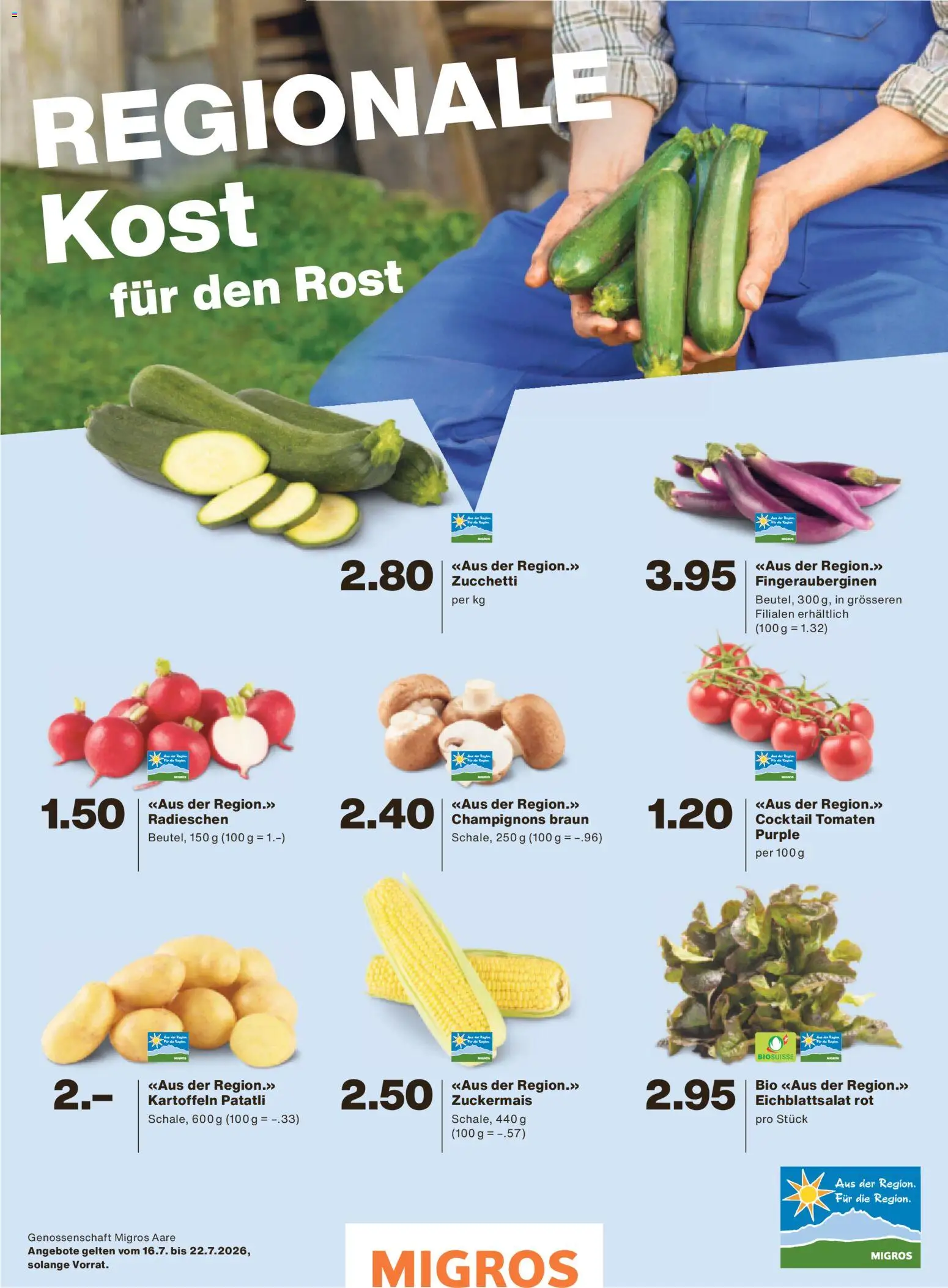 Migros aktionen Magazin – gültig ab 15.07.2026 | Seite: 30 | Produkte: Champignons, Tomaten, Kartoffeln