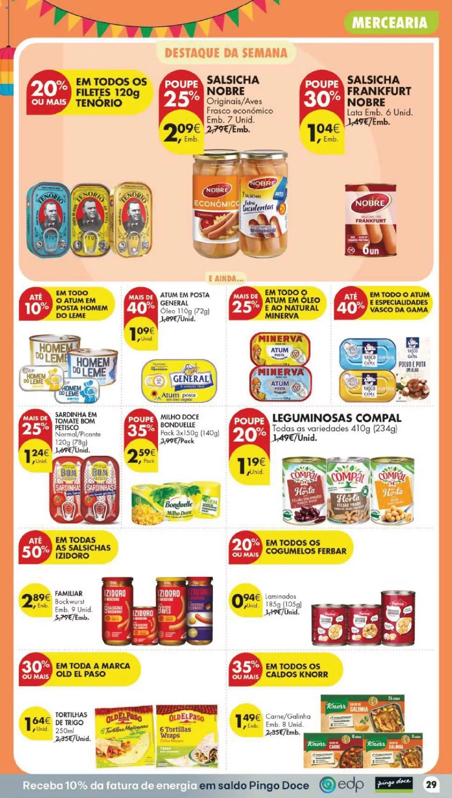 Pingo Doce folheto │ válido de 16.06.2026 | Página: 33 | Produtos: Atum, Polvo, Knorr, Carne