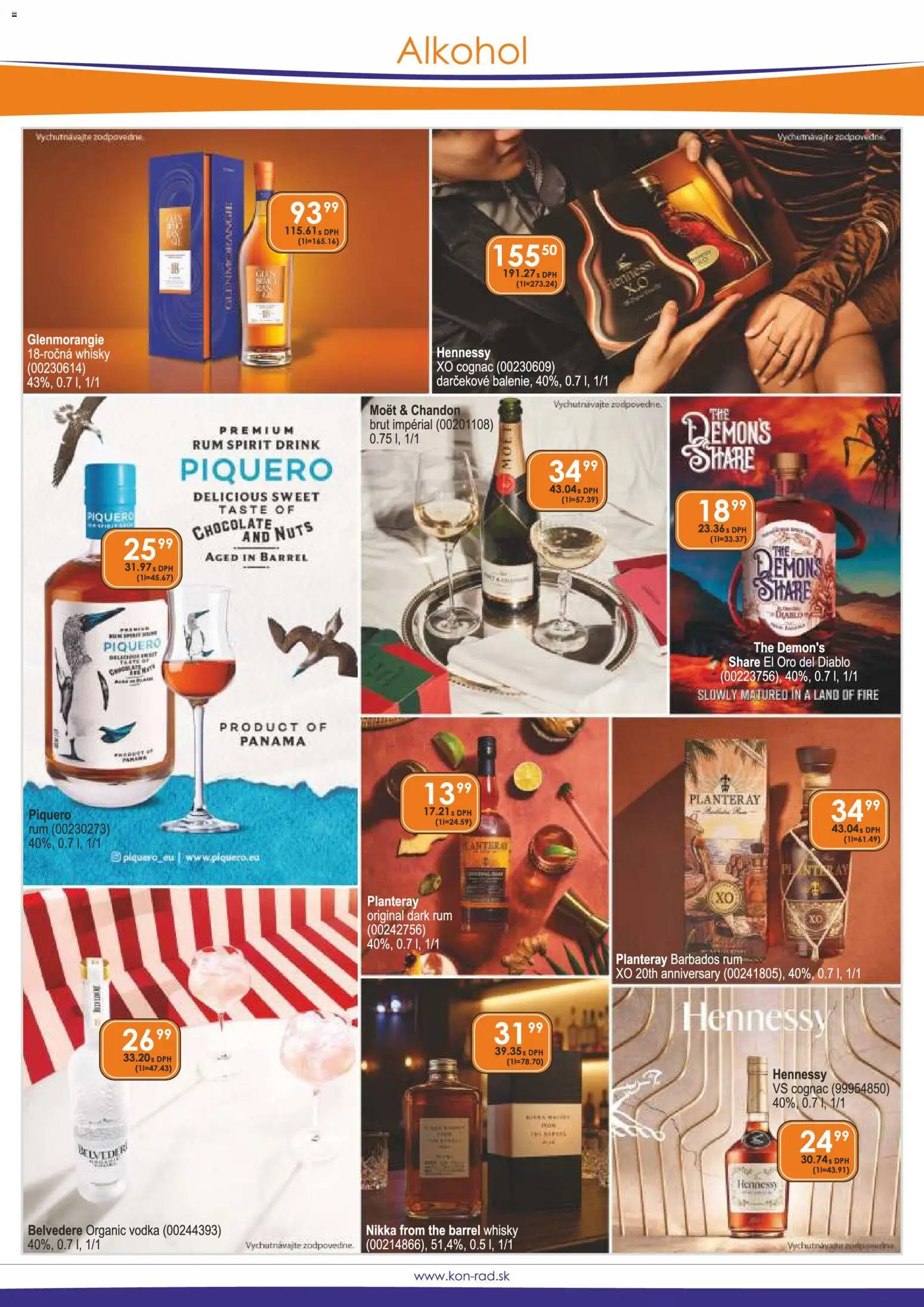 Nové KON - RAD akcie – leták je platný od 01.05.2026 | Strana: 8 | Produkty: Vodka, Whisky, Alkohol, Rum